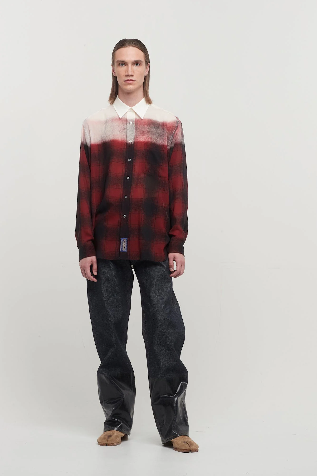 Maison Margiela Long-Sleeved Degrade Plaid Shirt - Image 4