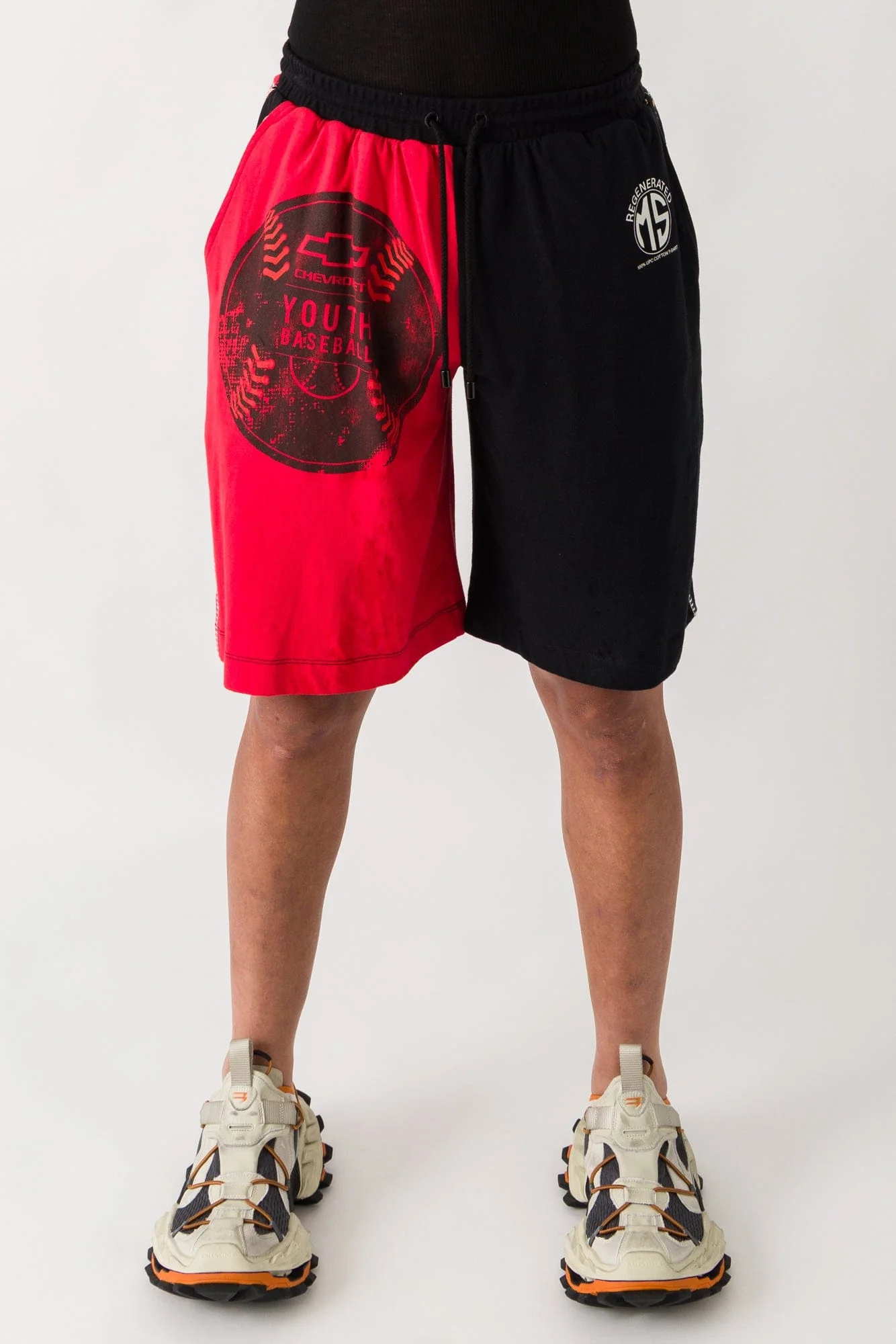 Marine Serre Regenerated Graphic T-Shirt Bermudas in Red