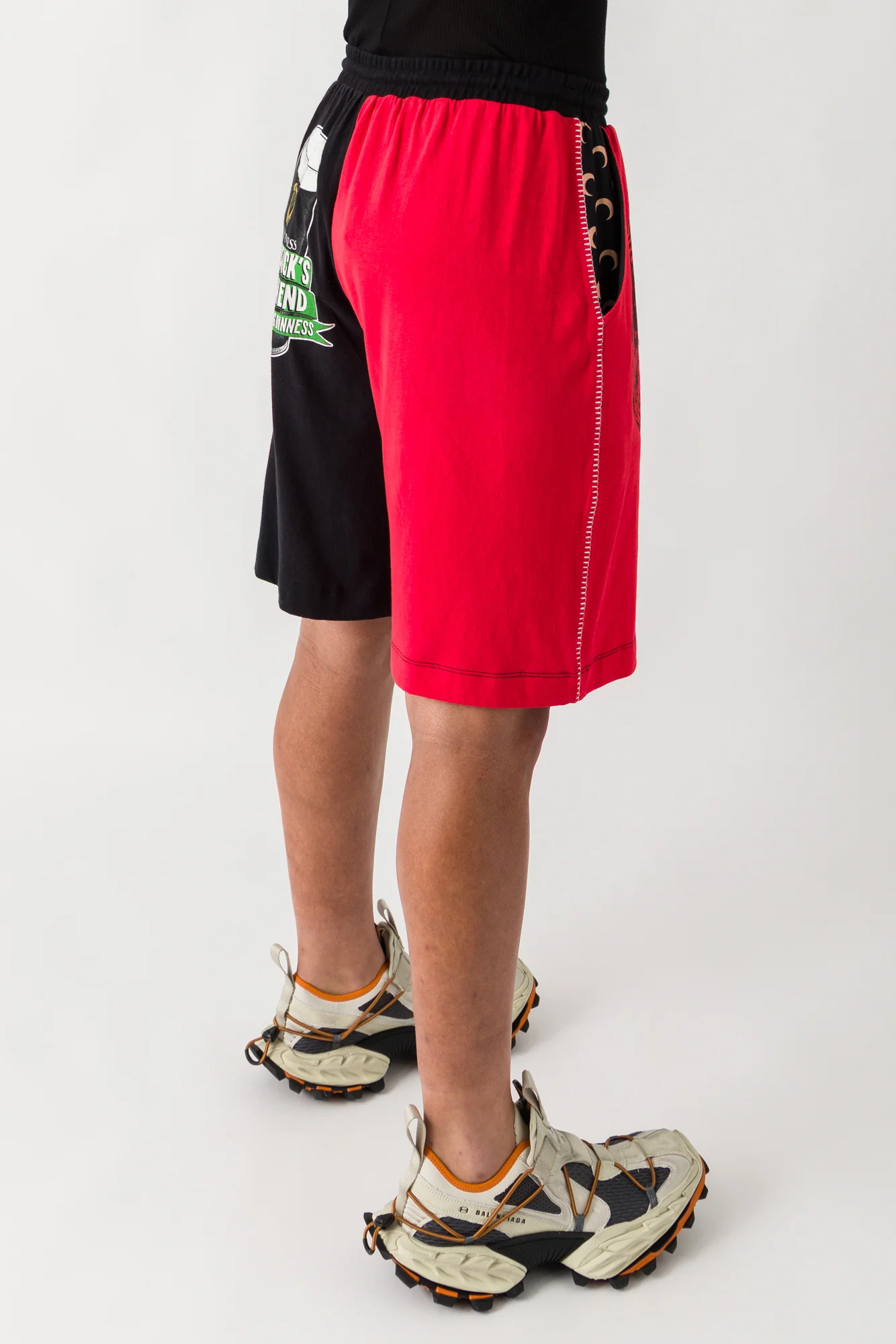 Marine Serre Regenerated Graphic T-Shirt Bermudas in Red - Image 3