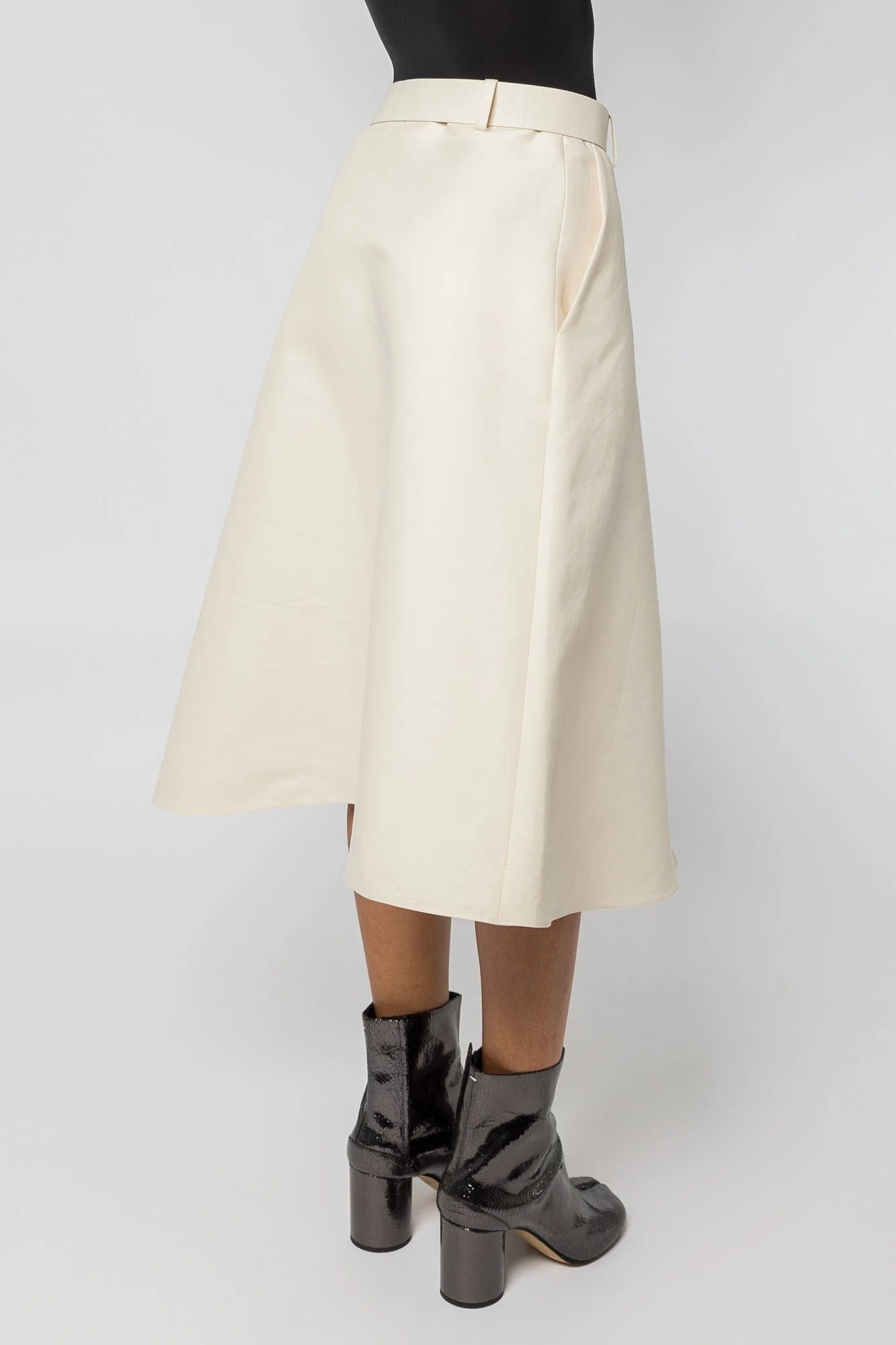 Marni Beige Mid Length Godet Skirt - Image 3