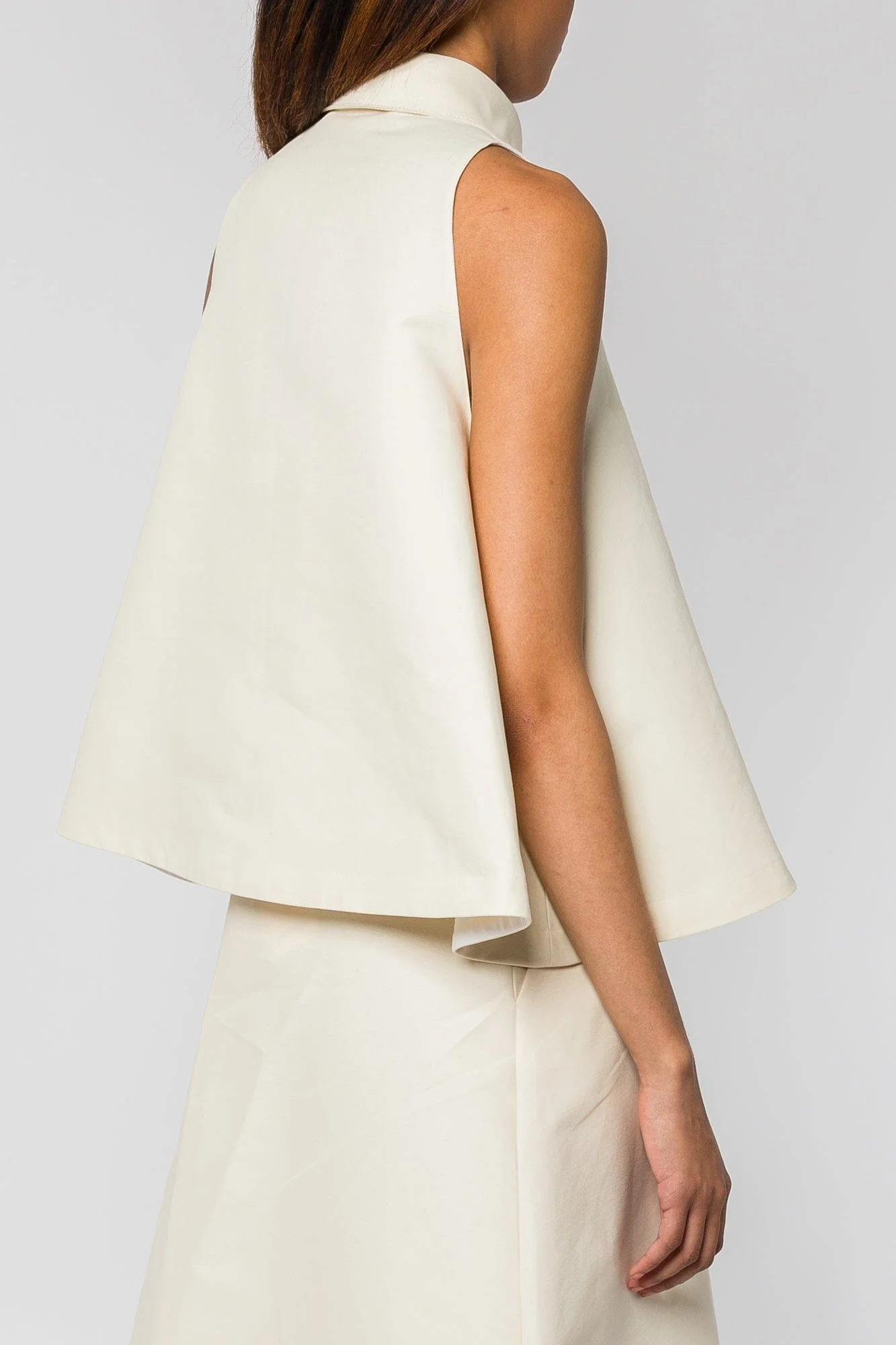 Marni Beige Sleeveless Collared Top - Image 3