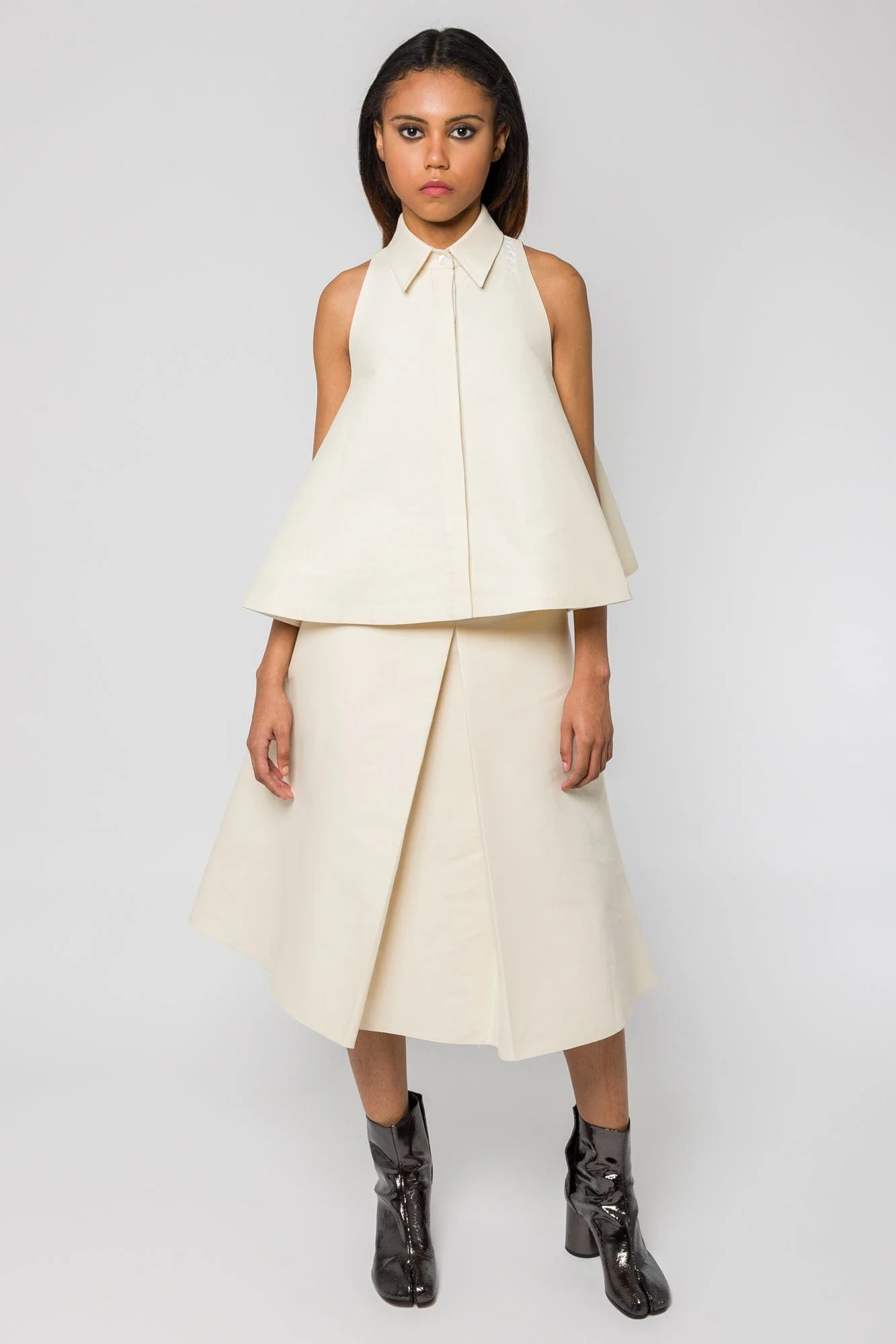 Marni Beige Sleeveless Collared Top - Image 4