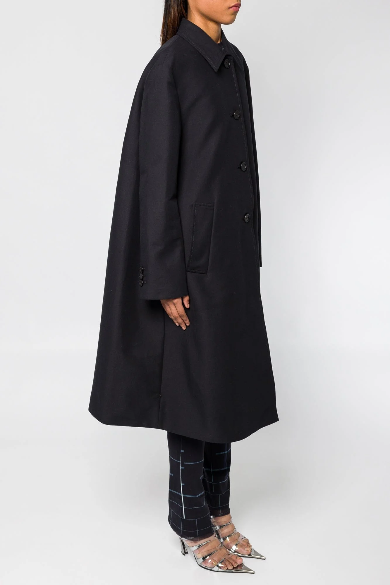 Marni Black Cape Collar Coat - Image 2