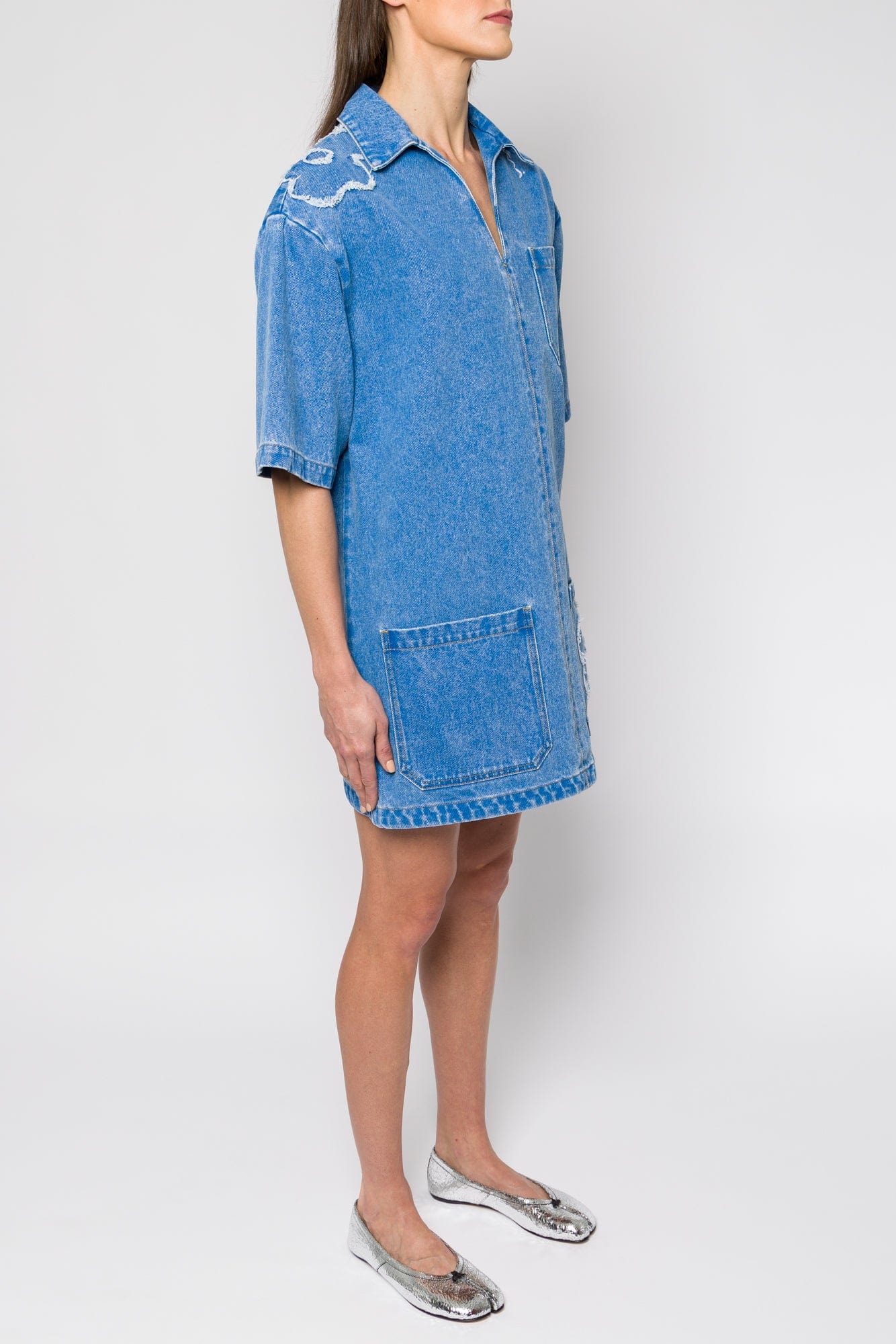 Marni Floral Denim Shirt Dress - Image 2