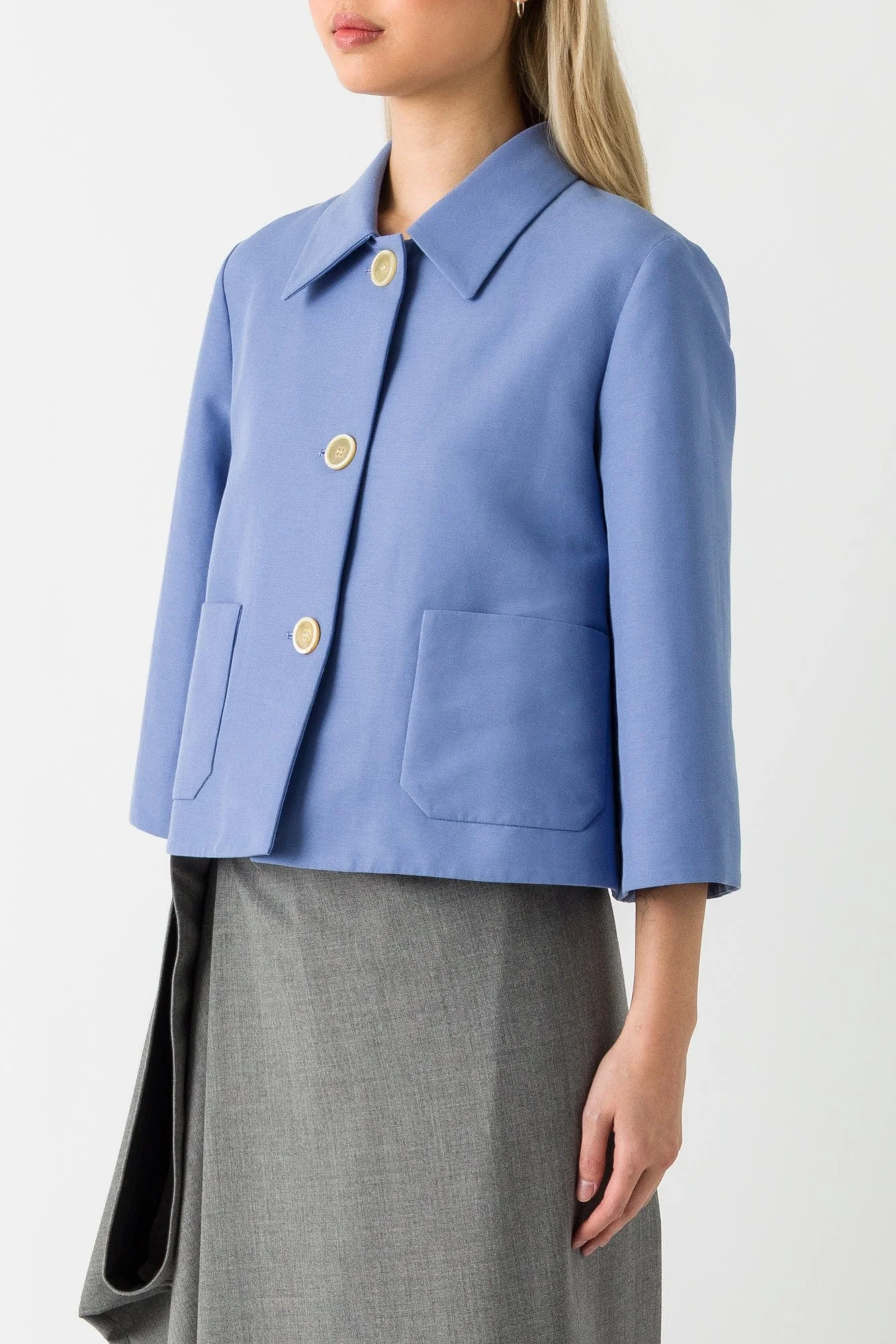 Marni Light Blue Cropped Jacket - Image 2