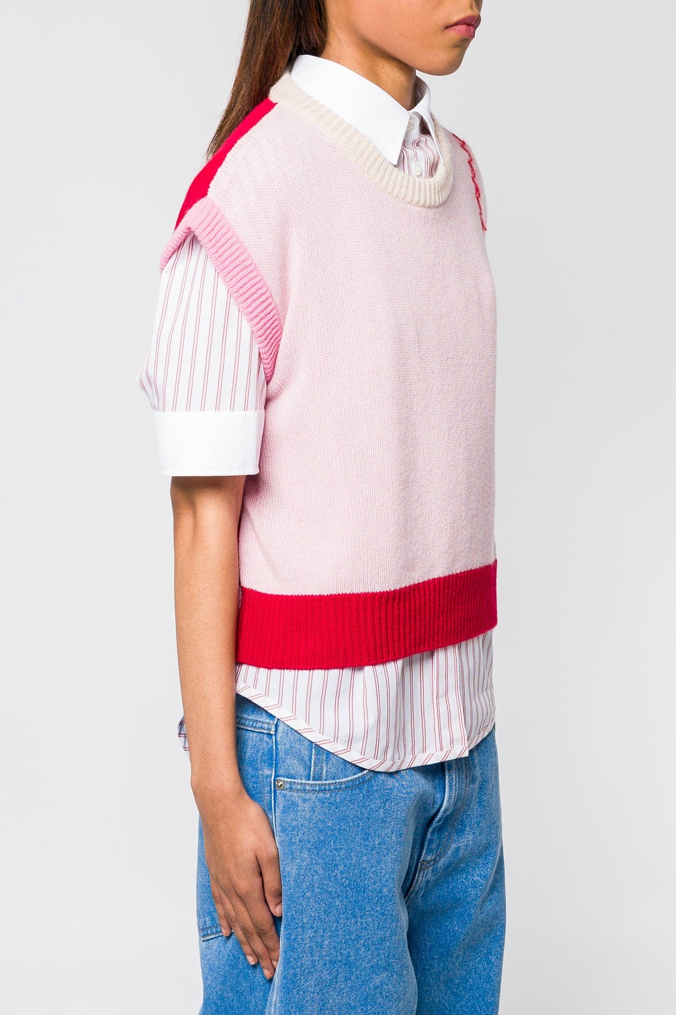 Marni Light Pink Sleeveless Top with Stitch Detail - Image 2