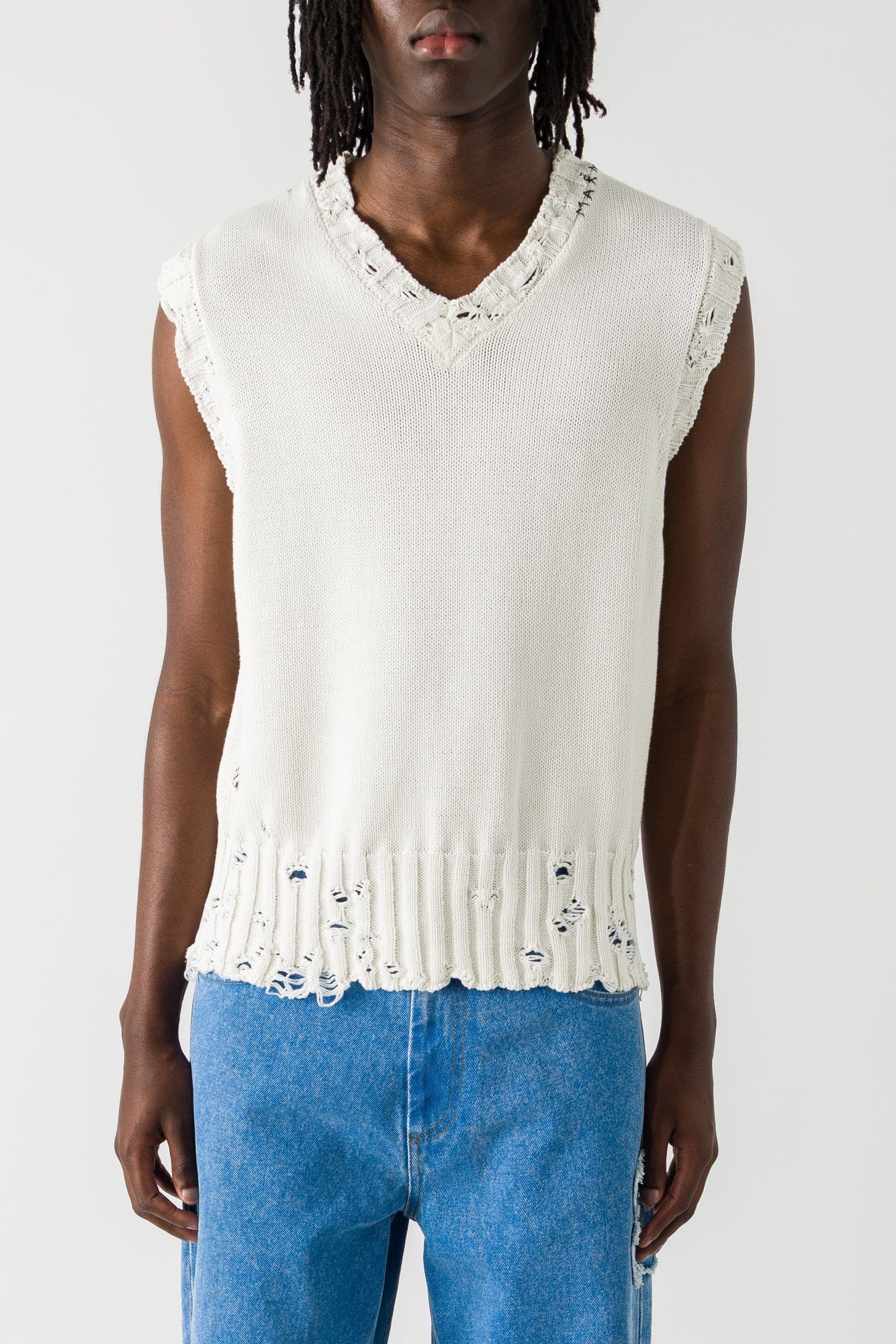 Marni Mens Distressed Sweater Vest