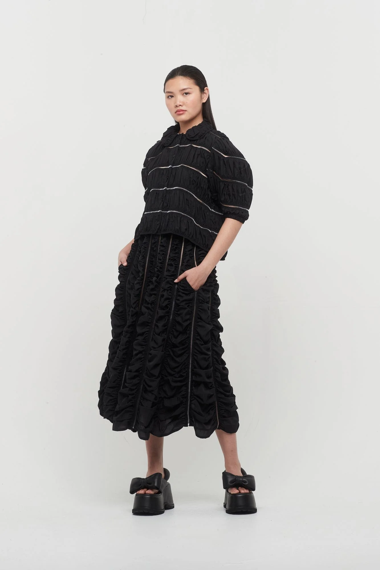 Melitta Baumeister Ruched A-Line Skirt - Image 4