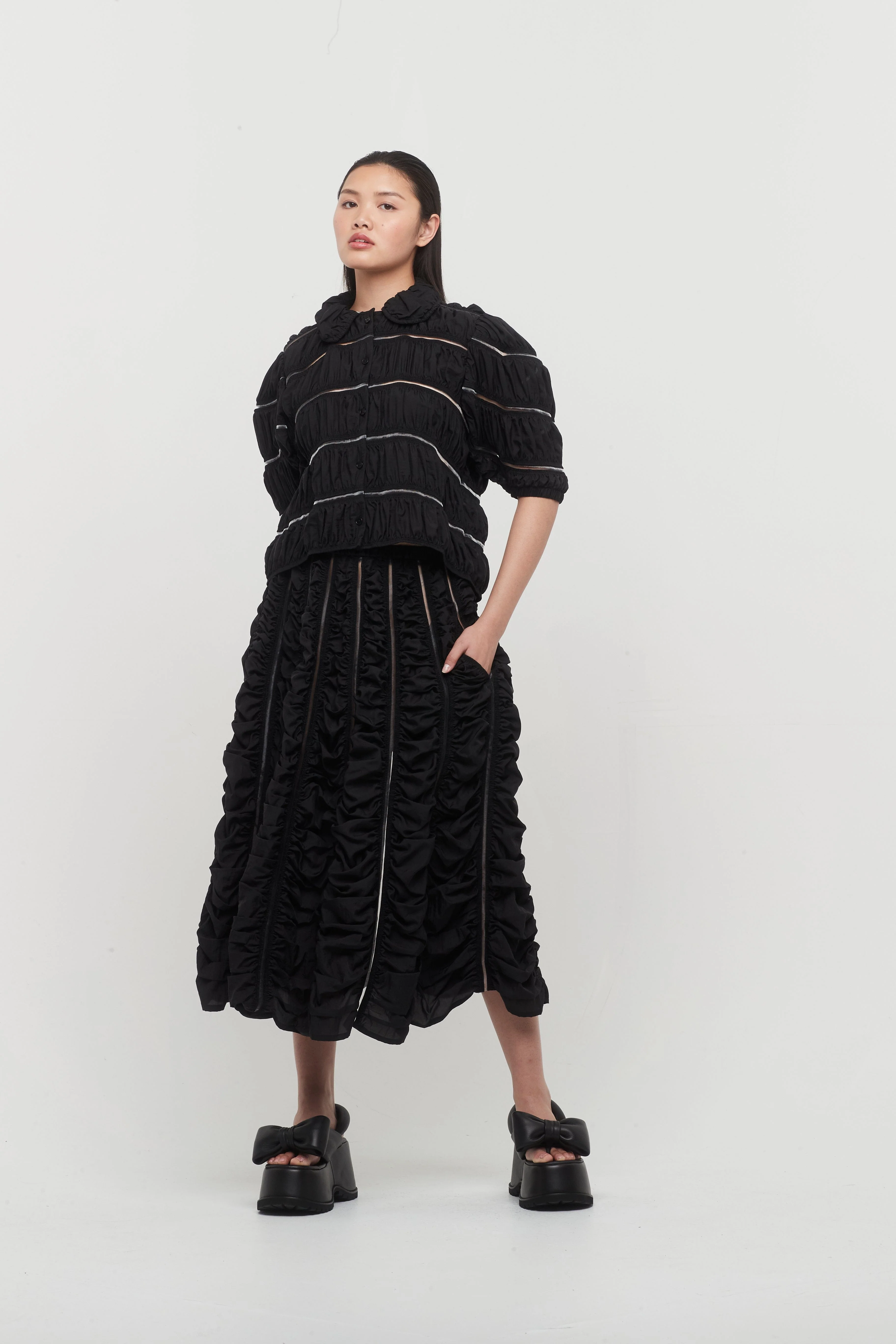 Melitta Baumeister Ruched Big Sleeve Cardigan - Image 4