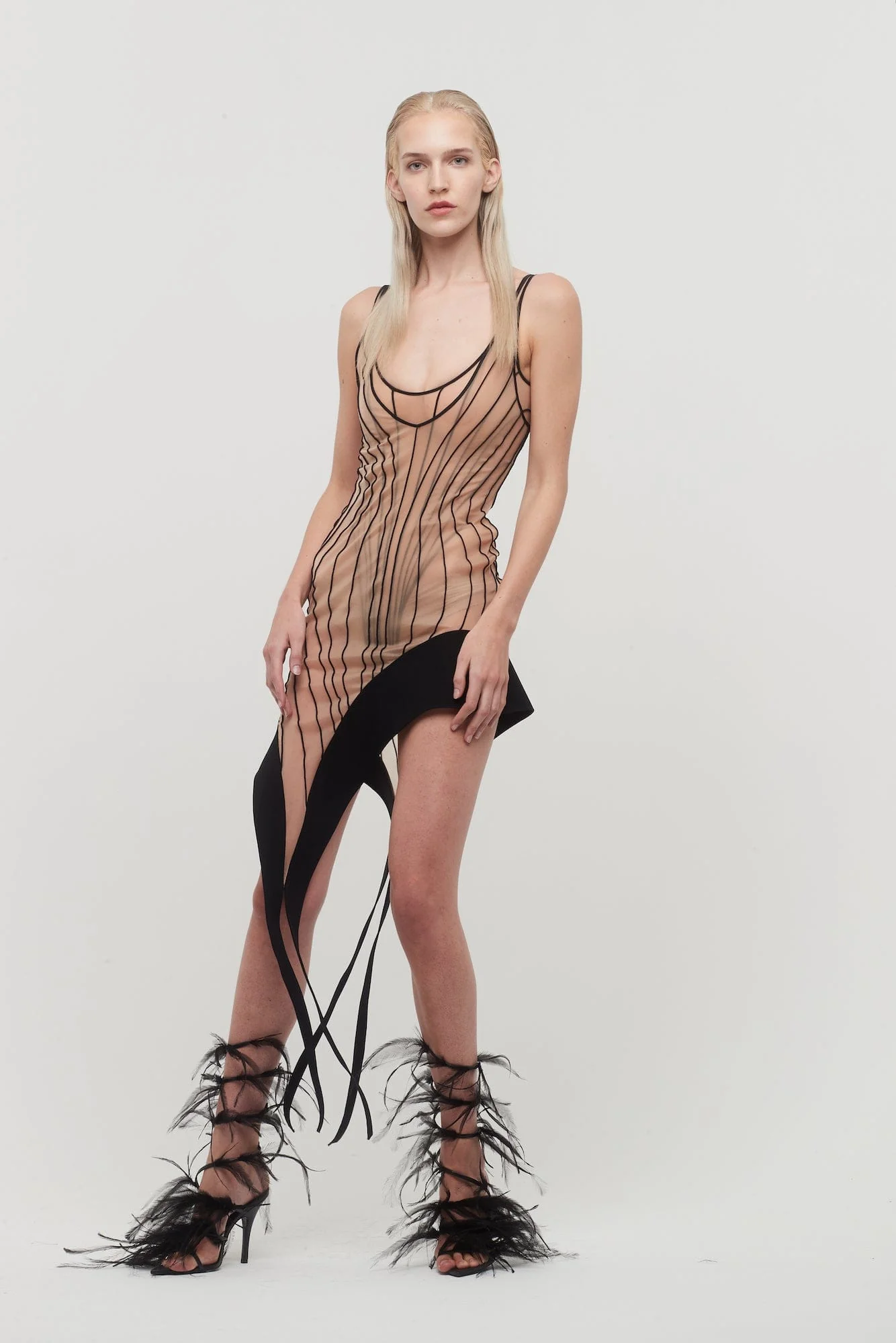 Mugler Glass Nylon Jersey Dress - Image 4