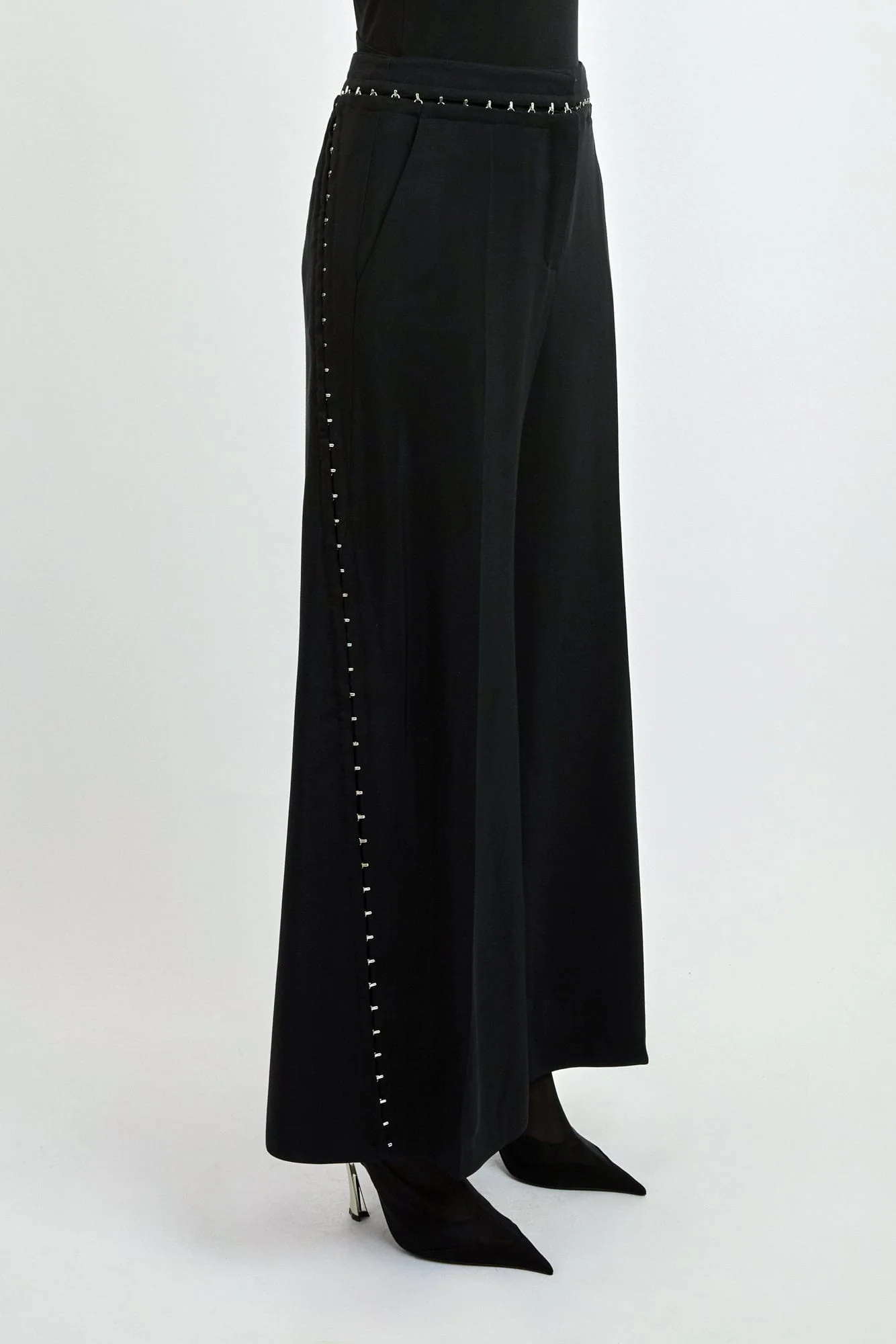 Mugler Hook and Eye Trousers in Heavy Fluid Suiting - Image 2