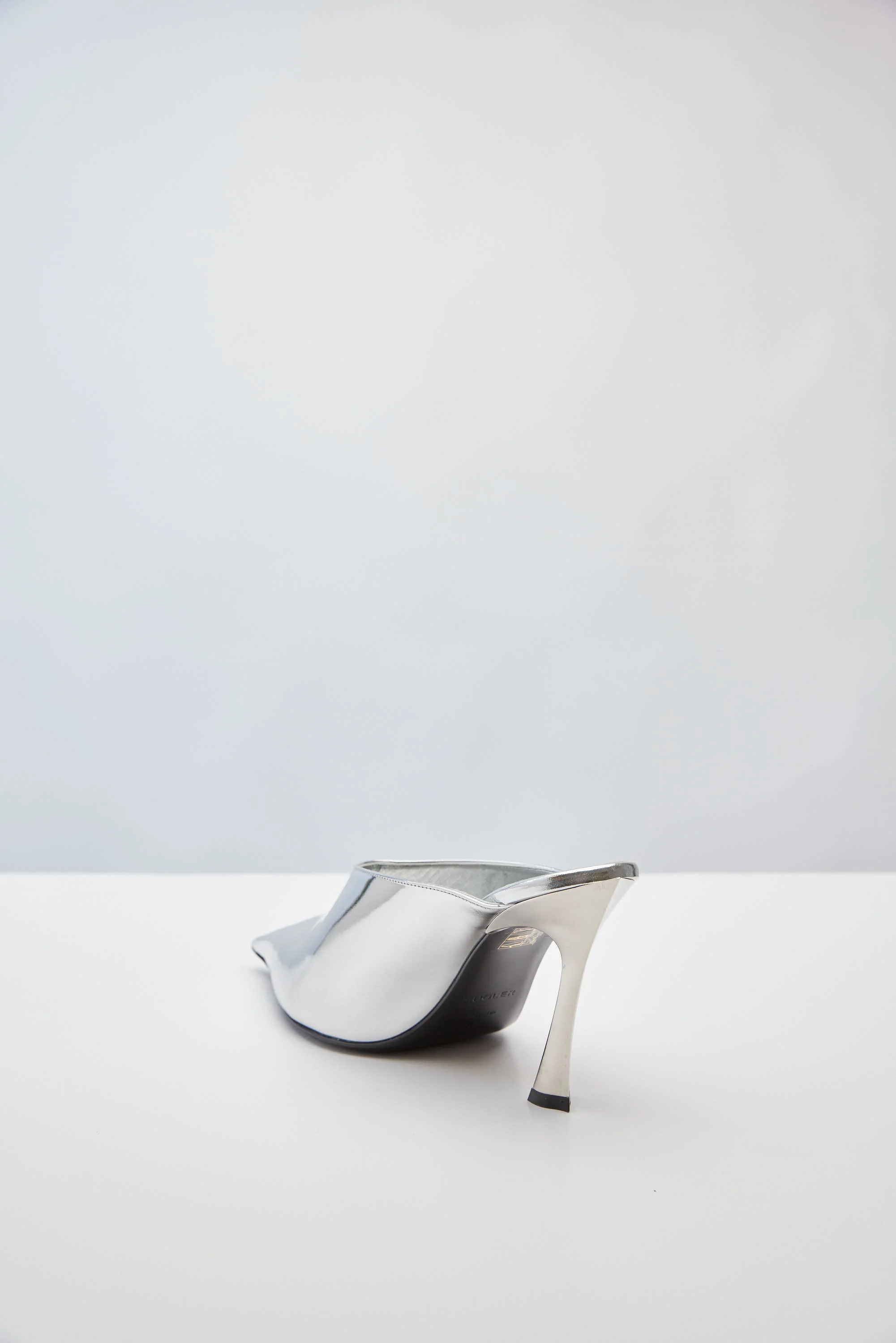 Mugler Metallic Chrome Leather Mule - Image 4