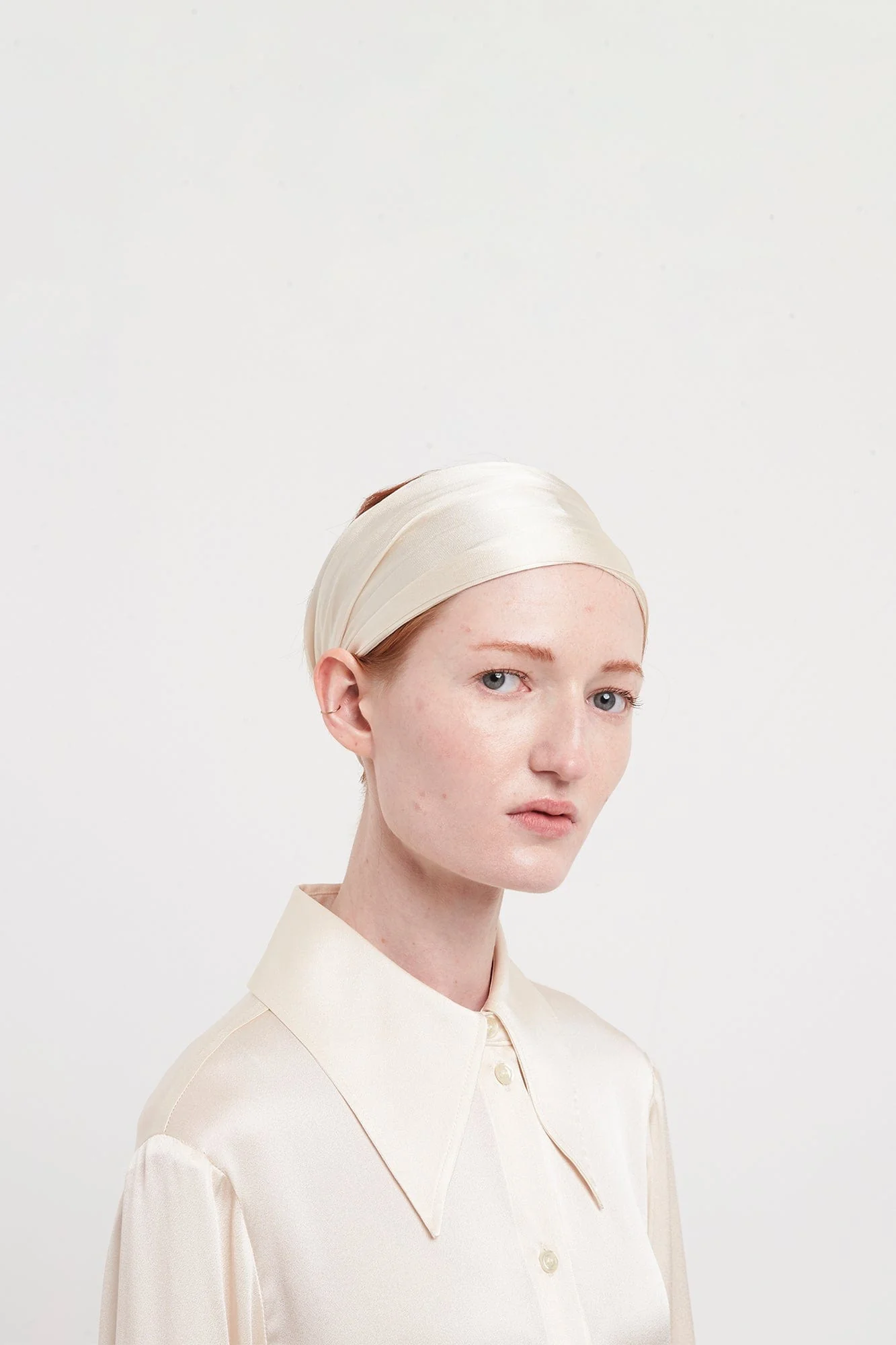 Nina Ricci Light Satin Headscarf in Champagne
