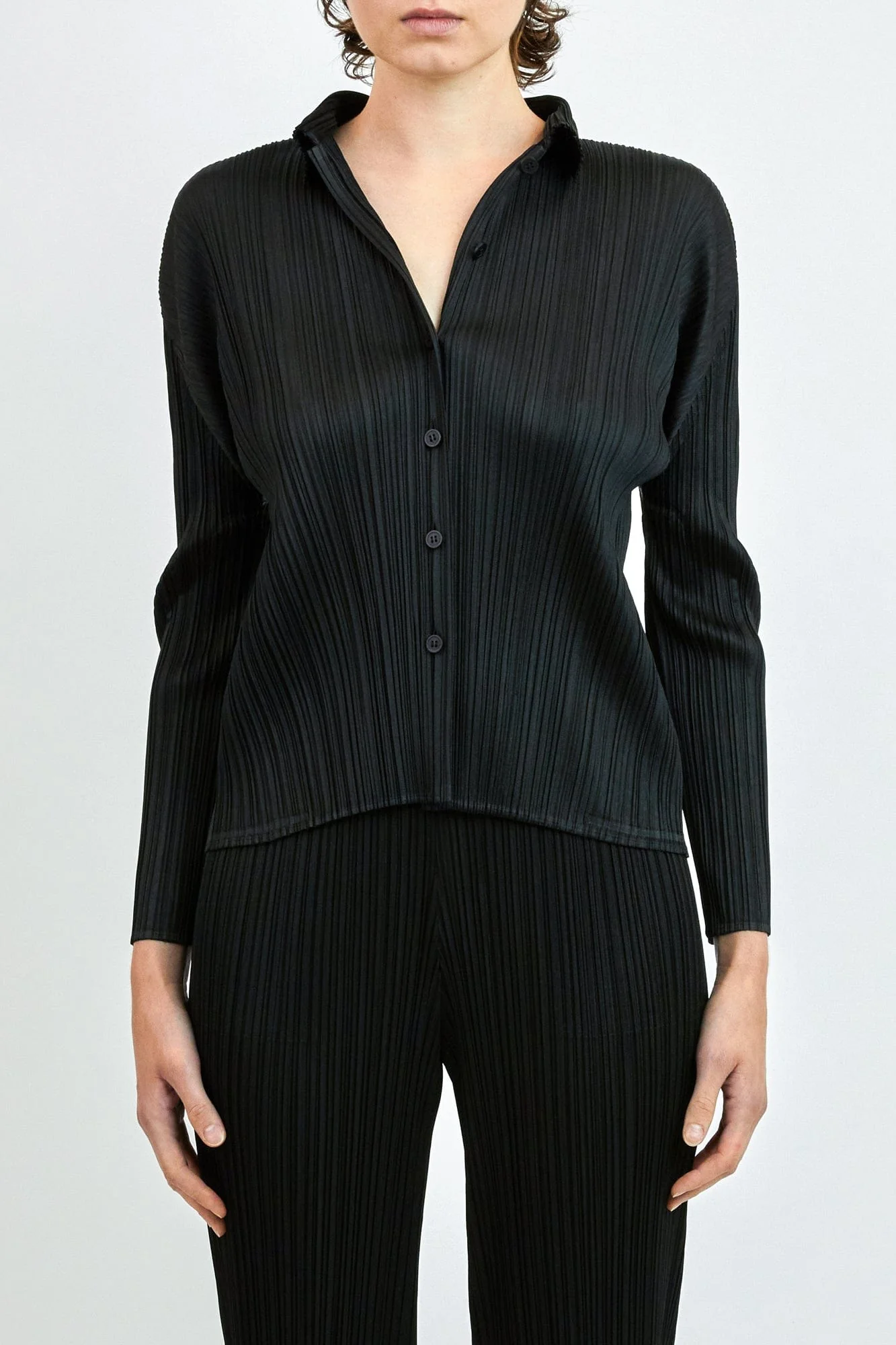 Pleats Please Issey Miyake Basics Shirts in Black