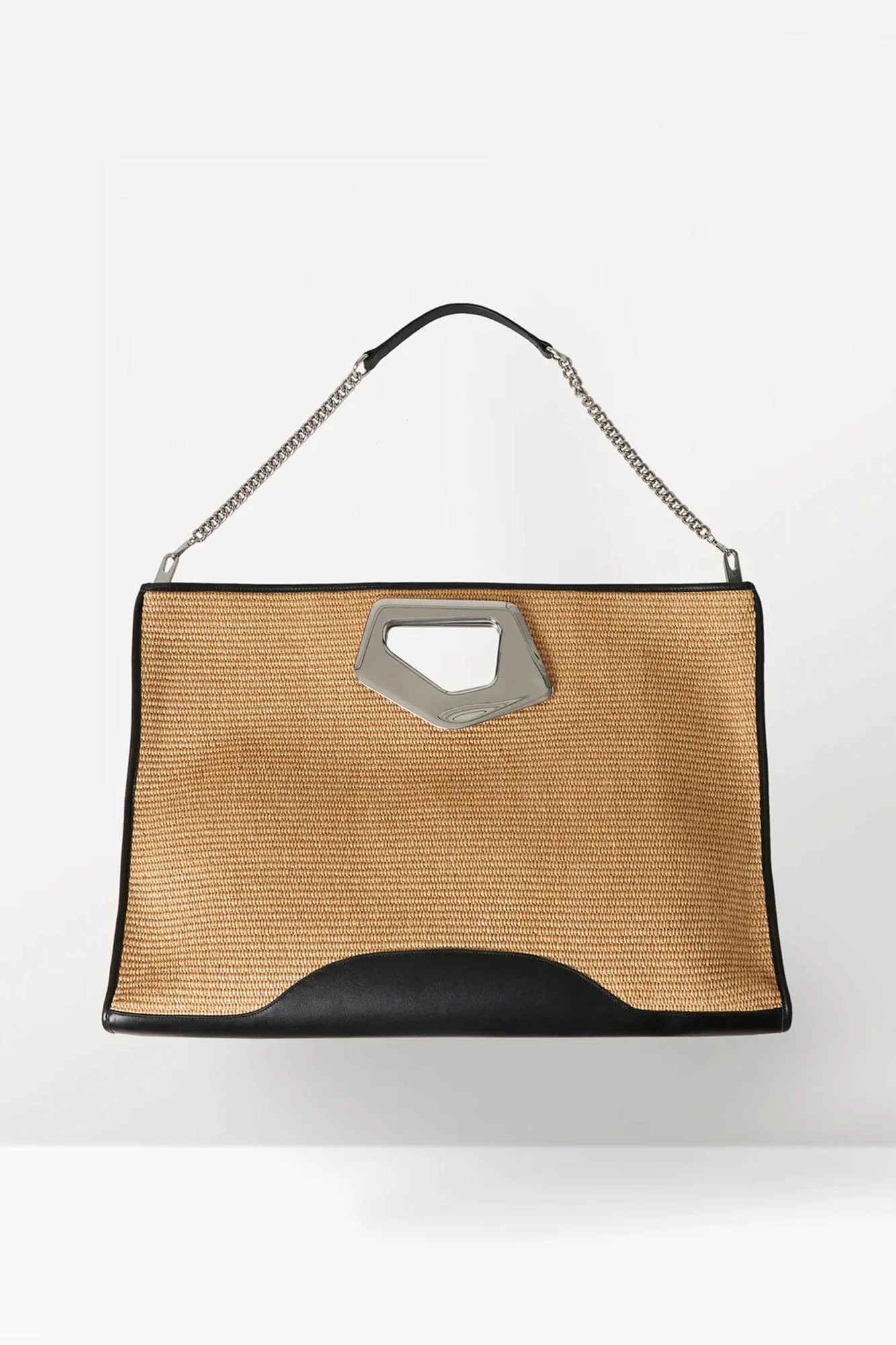Published By Arabella Wide Tote in Raffia And Leather - Image 2
