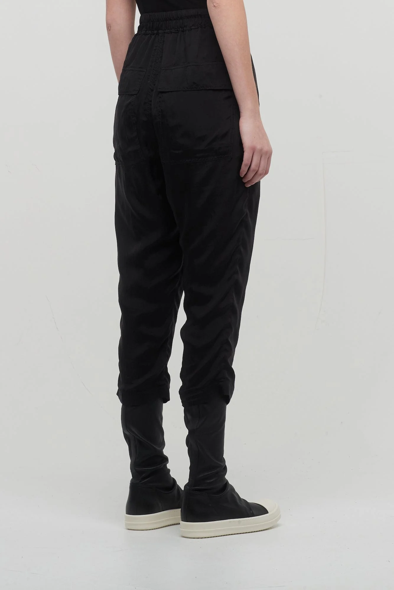Rick Owens Cropped Drawstring Astaires in Black - Image 3