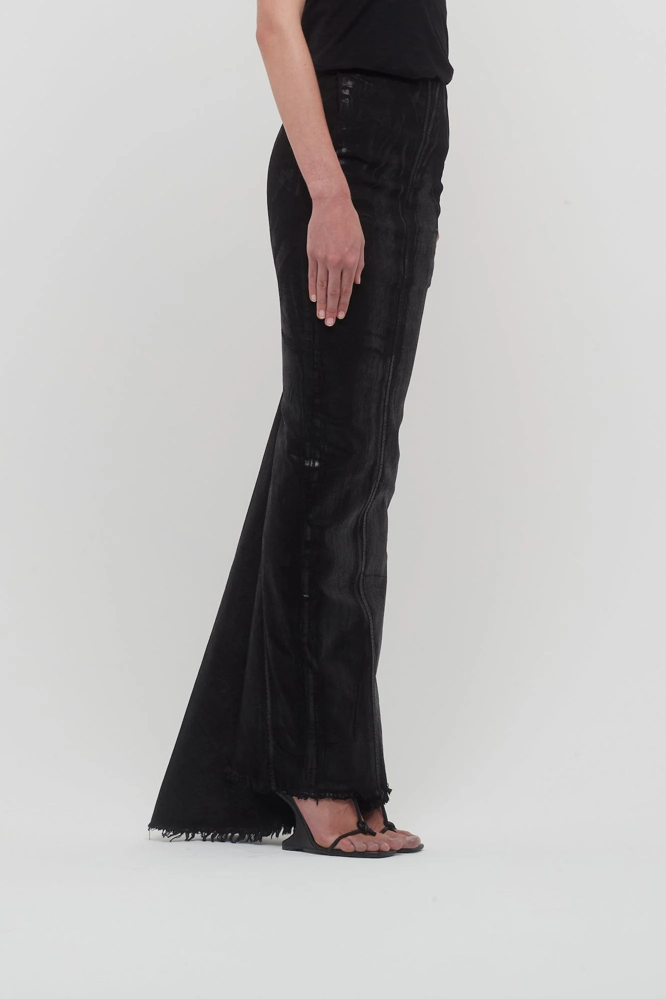 Rick Owens Dirt Pillar Long Skirt in Black Denim - Image 2