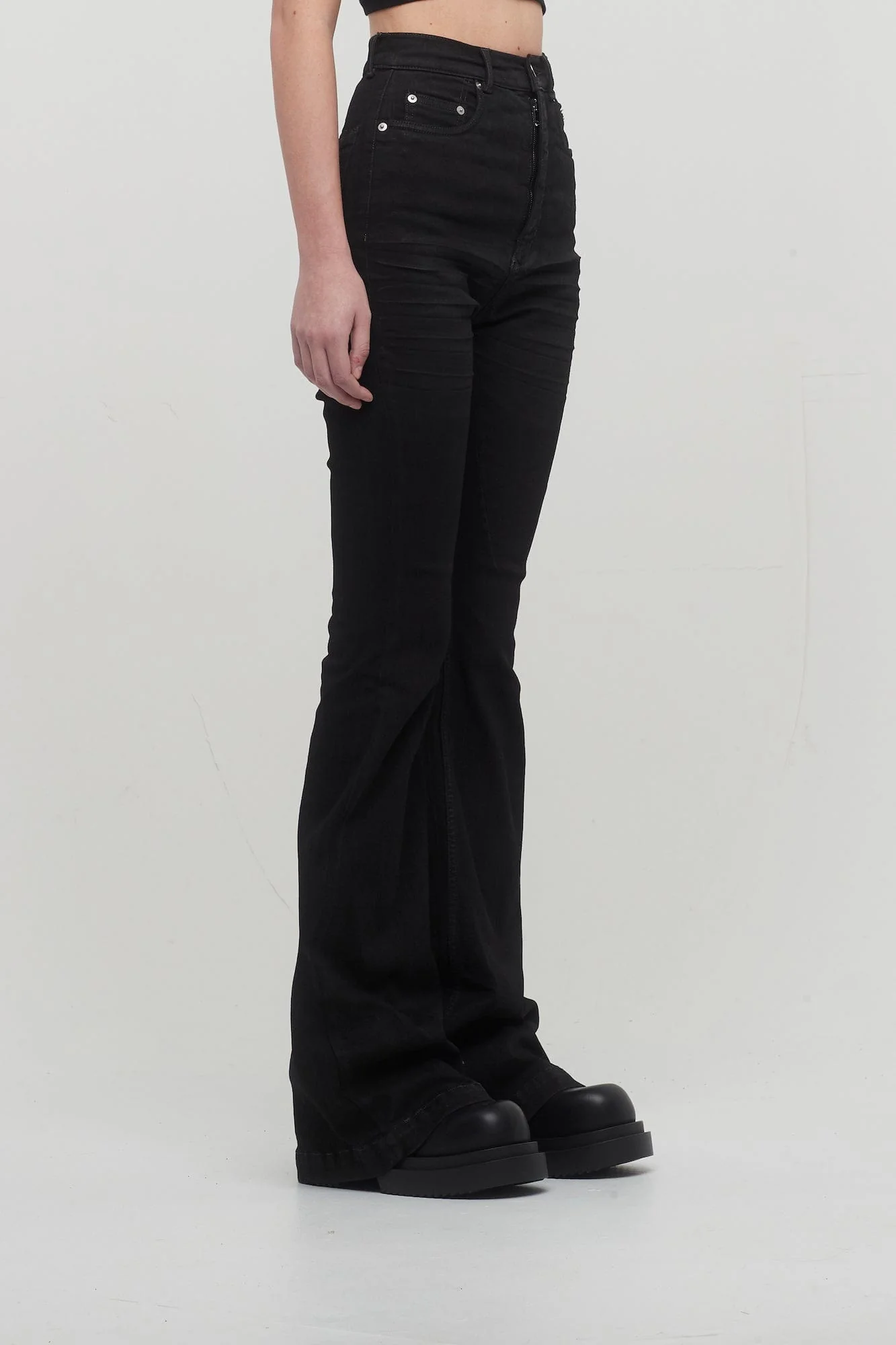 Rick Owens DRKSHDW Bolan Bootcut in Black Stretch Denim - Image 2