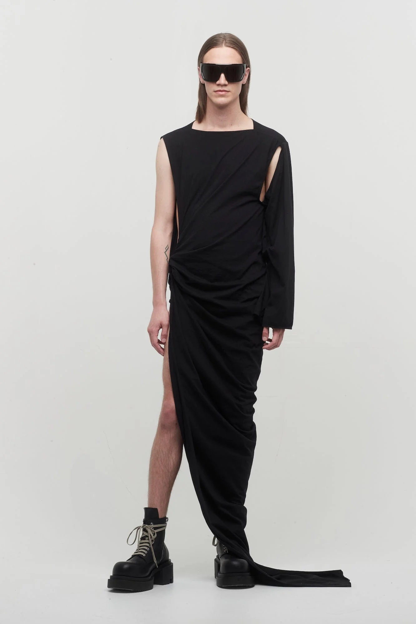 Rick Owens DRKSHDW Edfu Gown in Black Jersey - Image 4