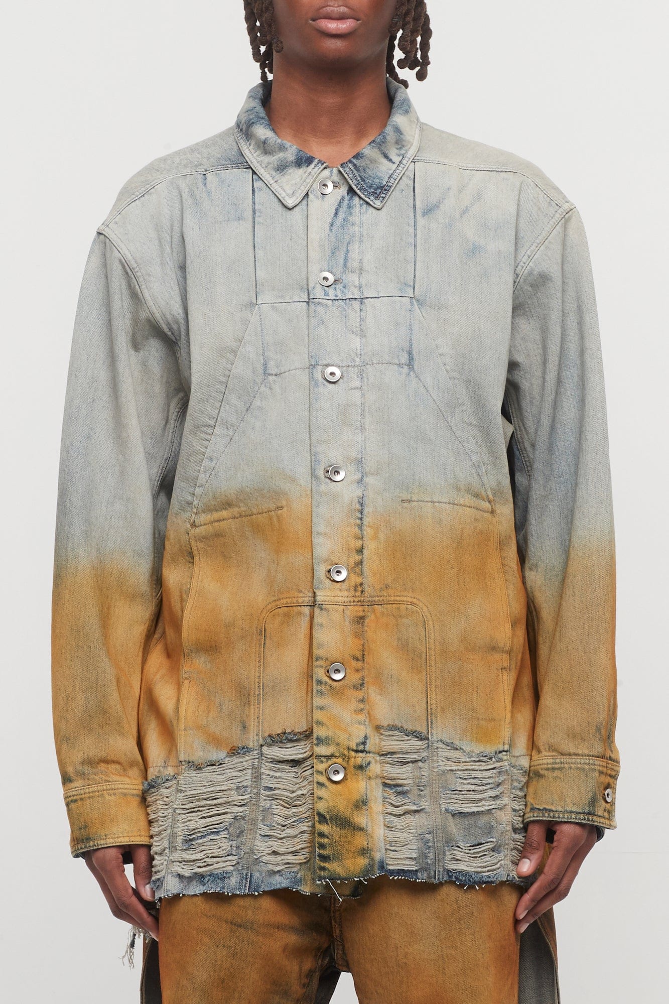 Rick Owens DRKSHDW Sphinx Jumbo Worker Jacket in Sky Orange Degrade
