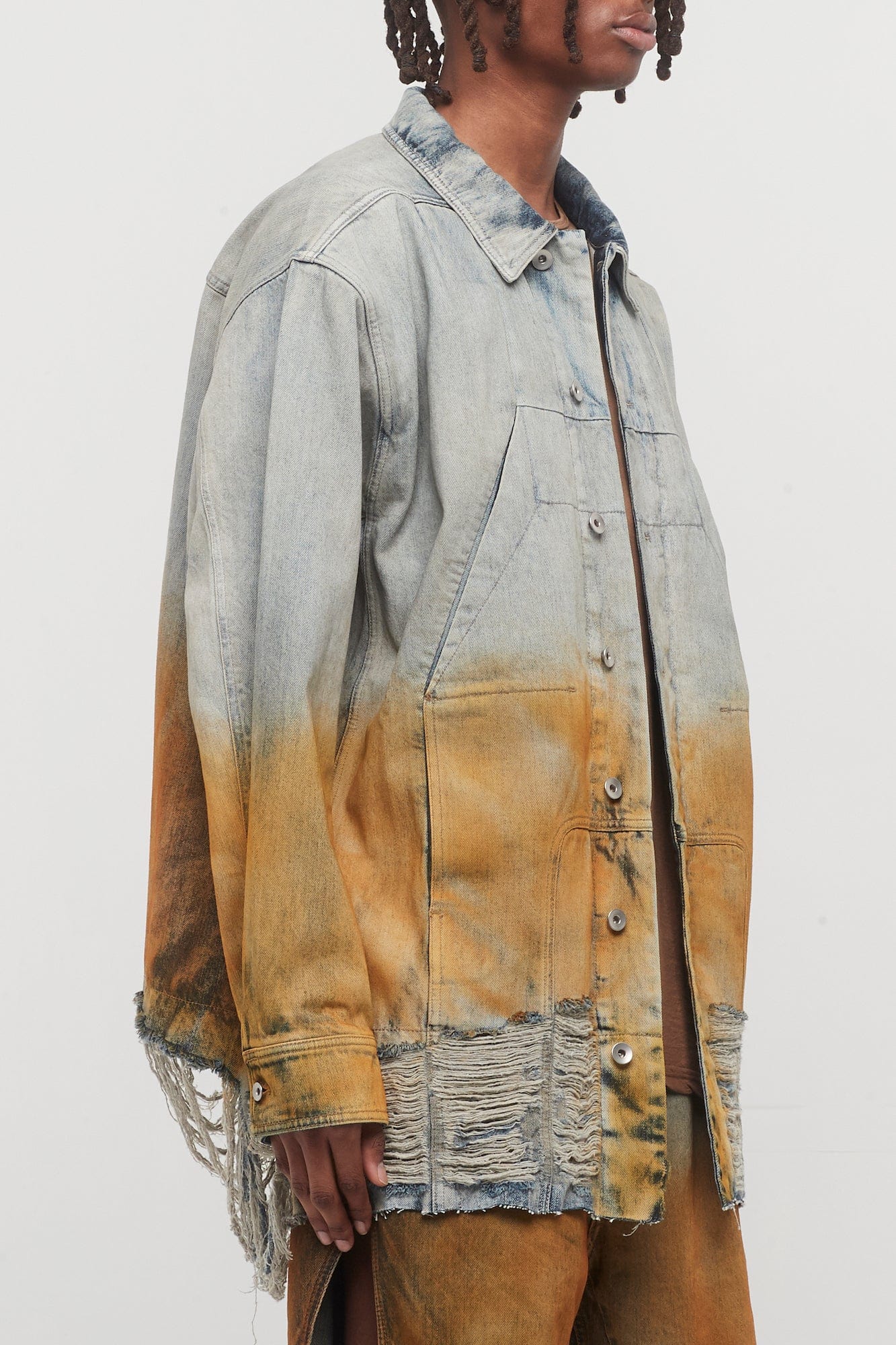 Rick Owens DRKSHDW Sphinx Jumbo Worker Jacket in Sky Orange Degrade - Image 2