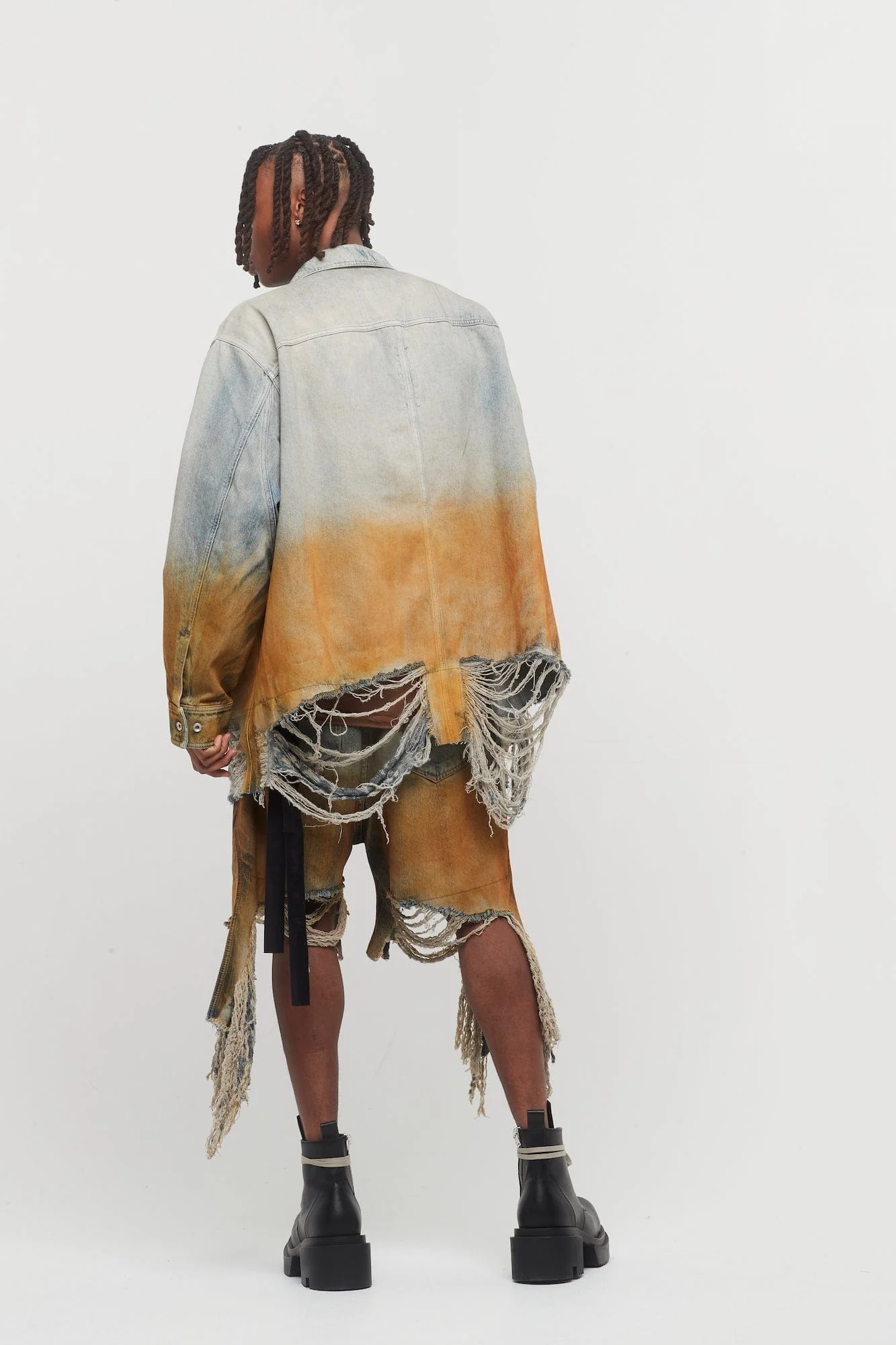 Rick Owens DRKSHDW Sphinx Jumbo Worker Jacket in Sky Orange Degrade - Image 5