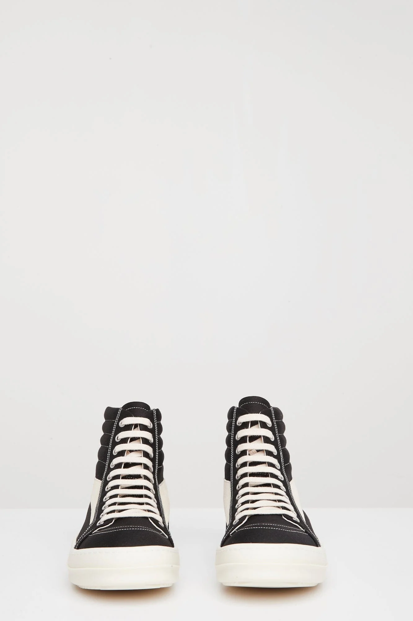 Rick Owens DRKSHDW Womens Vintage High Sneaks in Black Milk - Image 2