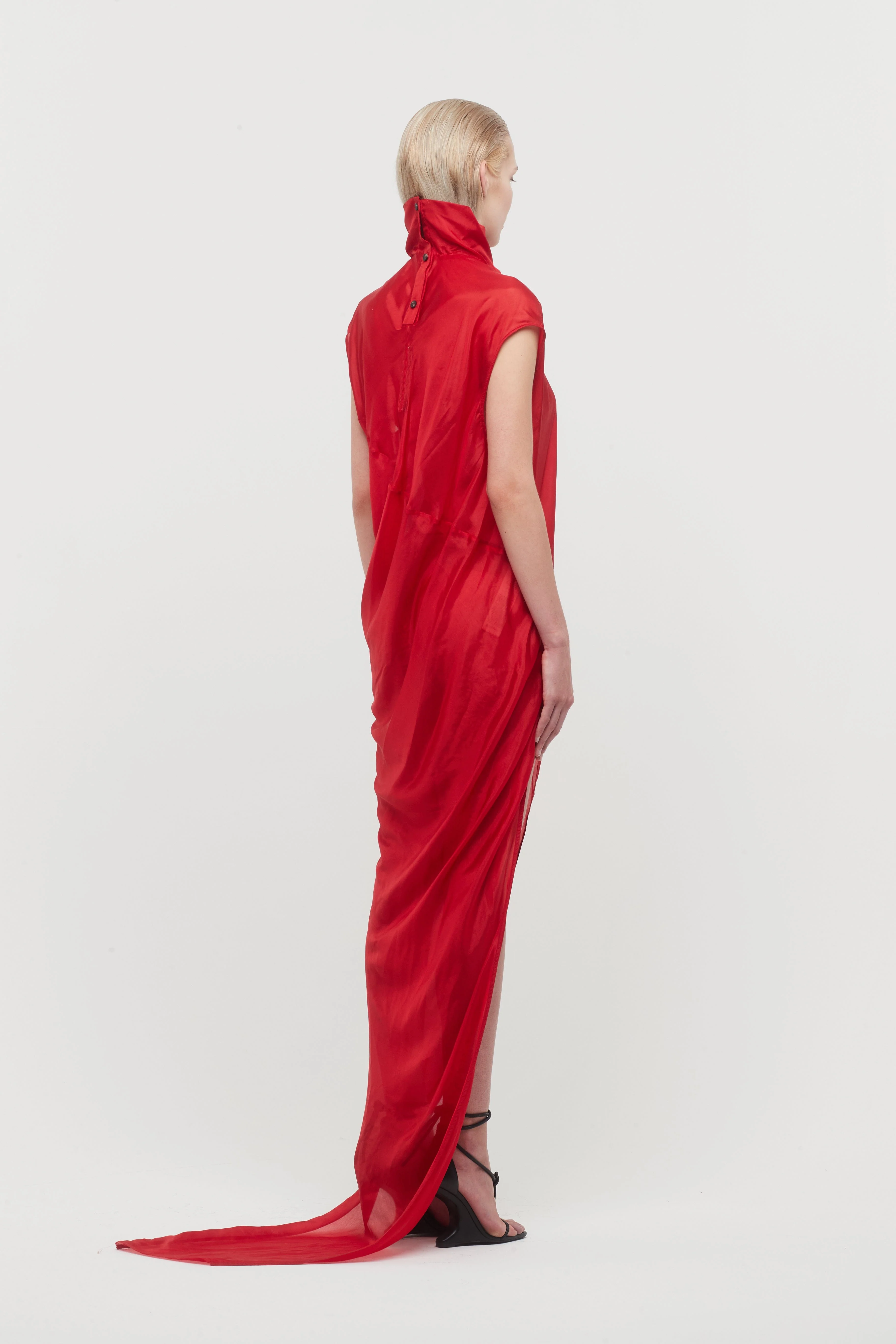 Rick Owens Edfu T Dress in Cardinal Red - Image 3