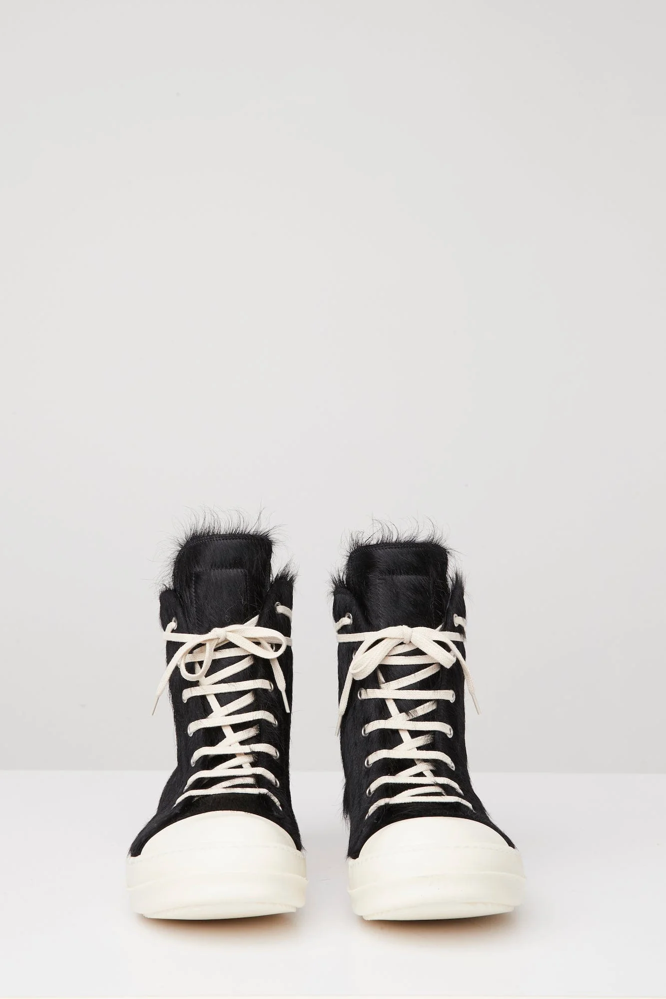 Rick Owens High Ramone Sneaks in Black Calf Hair - Image 2