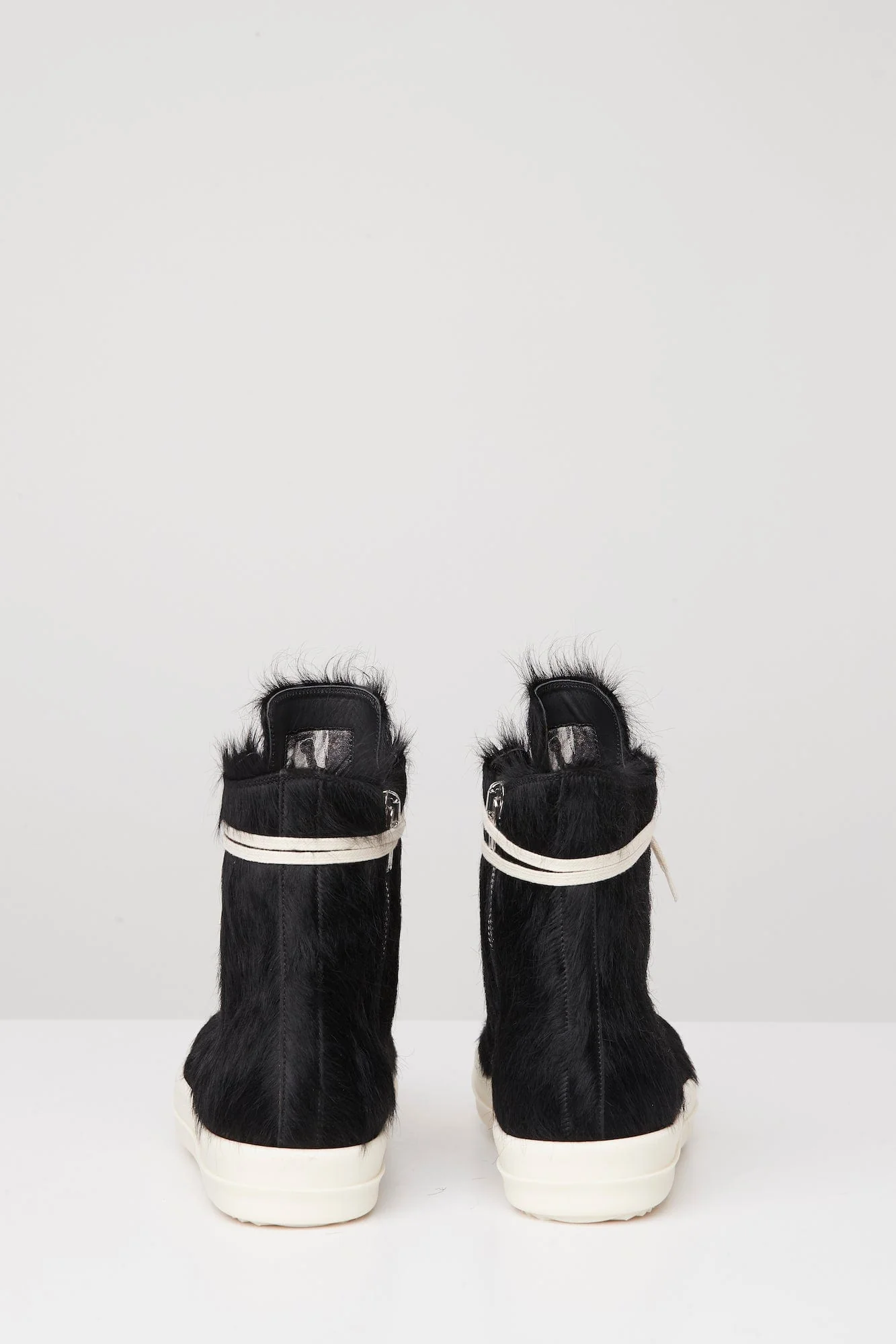 Rick Owens High Ramone Sneaks in Black Calf Hair - Image 4