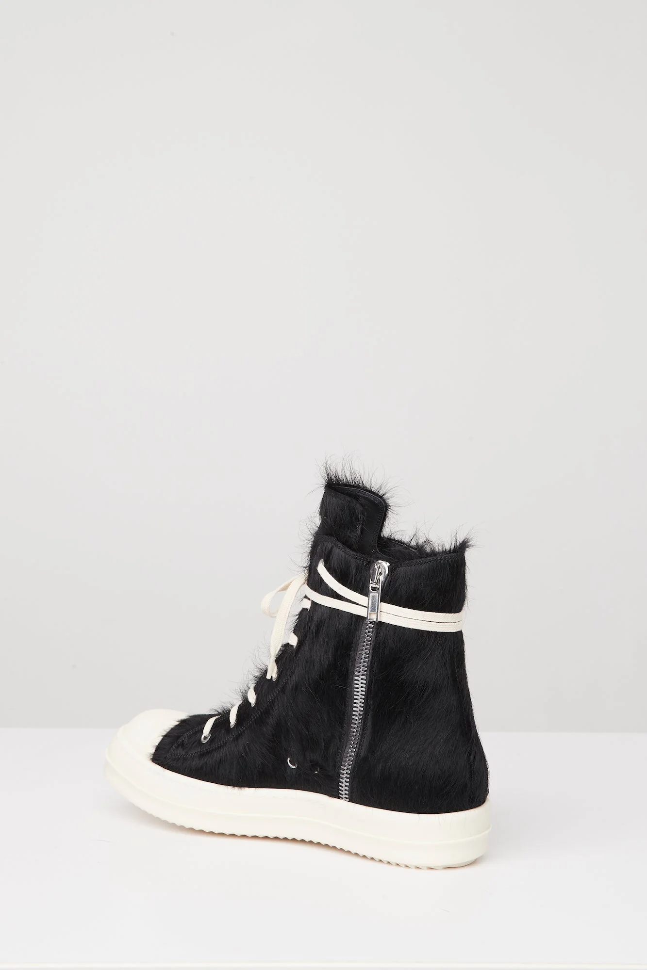 Rick Owens High Ramone Sneaks in Black Calf Hair - Image 5