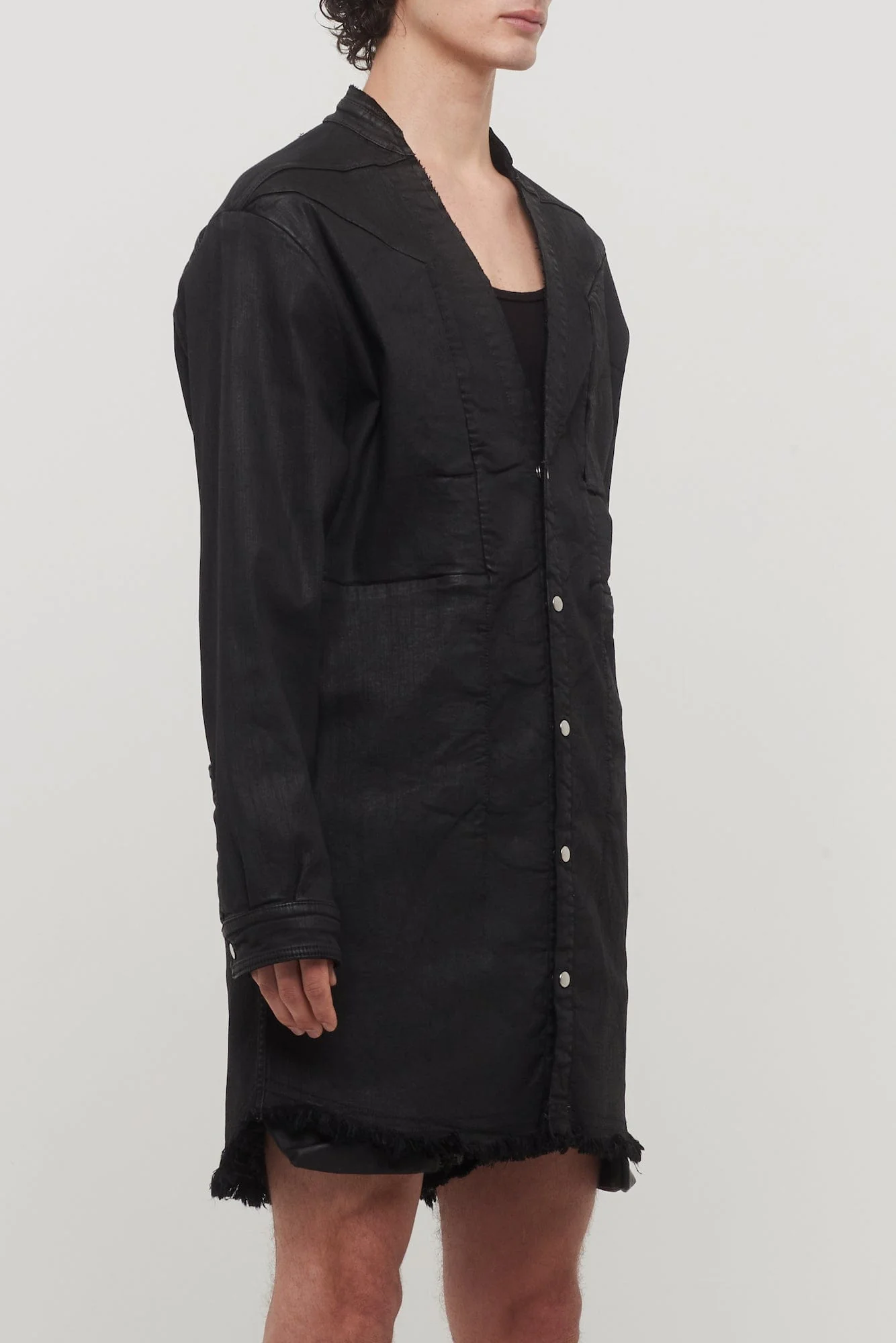 Rick Owens Jumbo Outershirt in Black Wax - Image 2