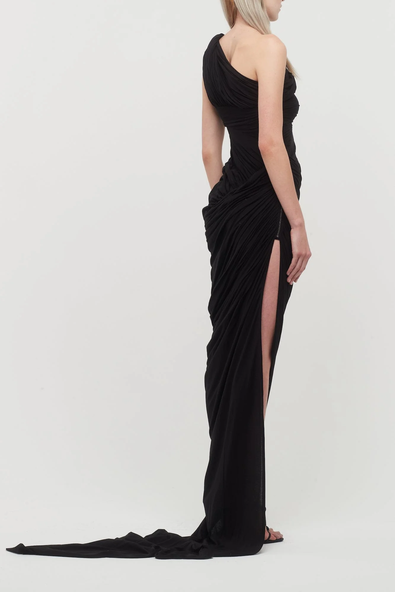Rick Owens Lido Draped Gown in Black - Image 3