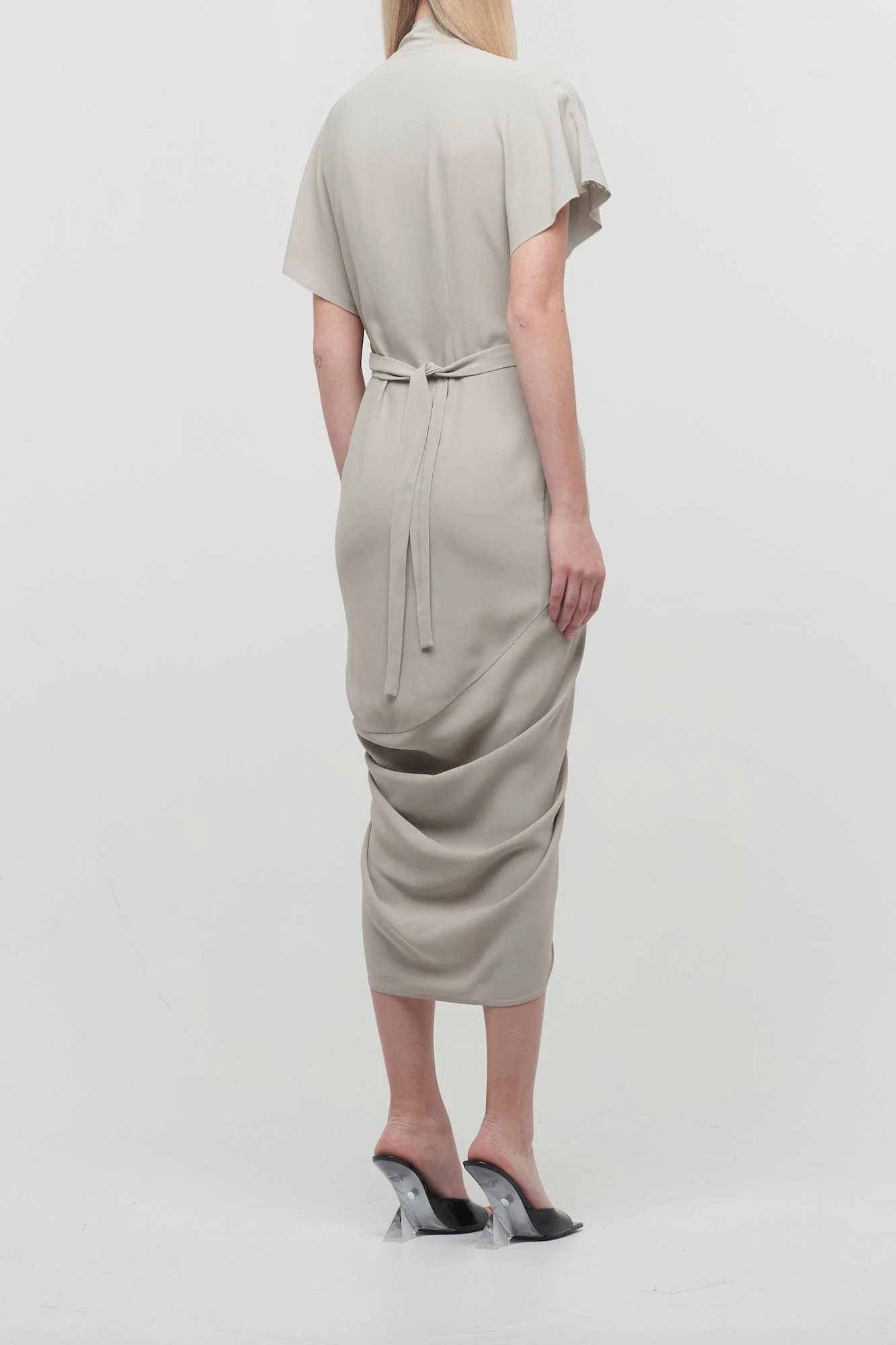 Rick Owens Wrap Dress in Pearl - Image 3