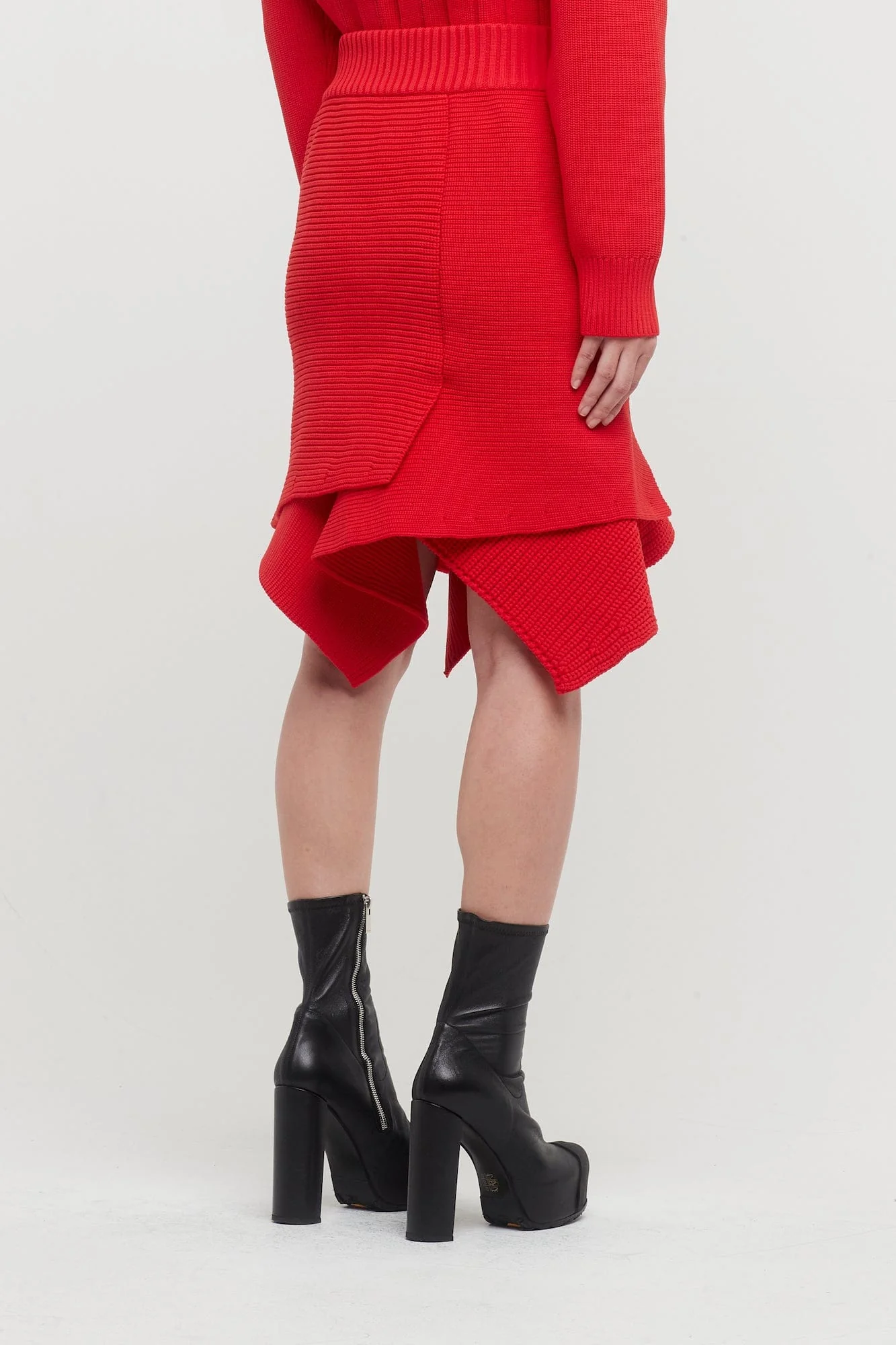 Sacai Knit Skirt in Red - Image 3