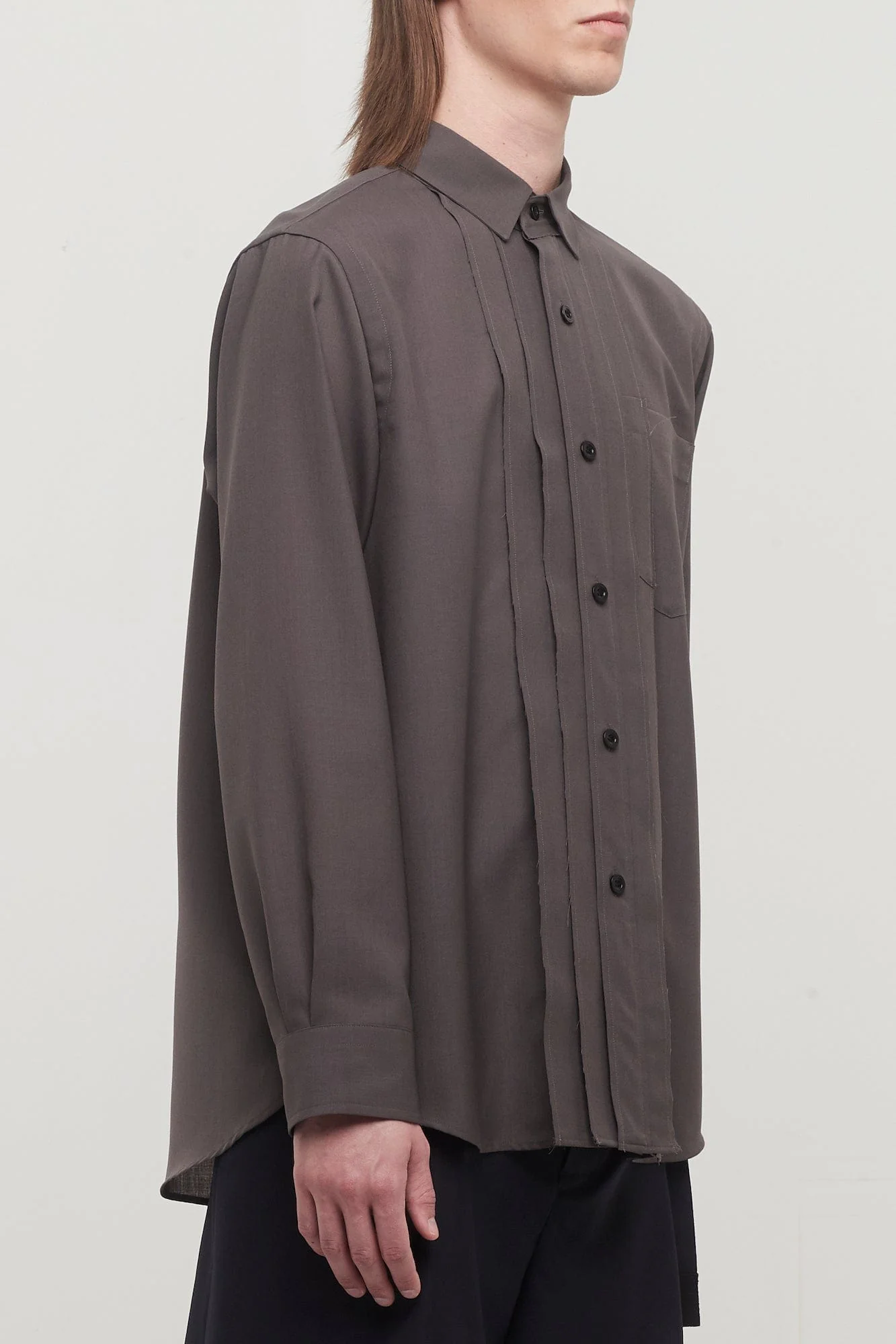 Sacai Suiting Shirt in Taupe - Image 2