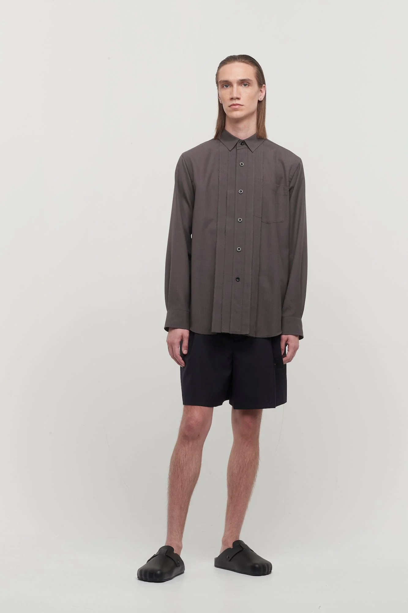Sacai Suiting Shirt in Taupe - Image 4