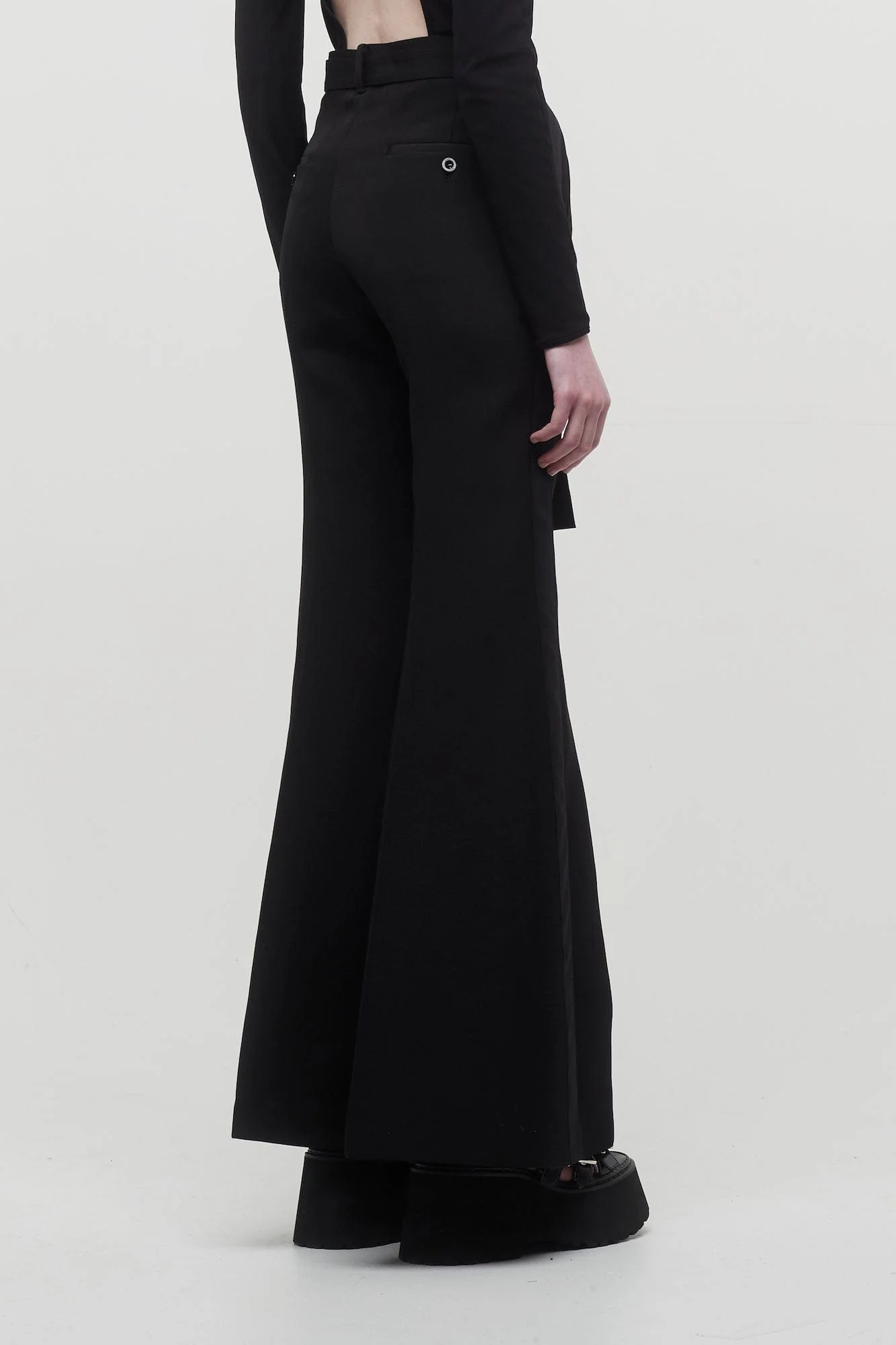 Sacai Double-Faced Silk Cotton Pants in Black - Image 3