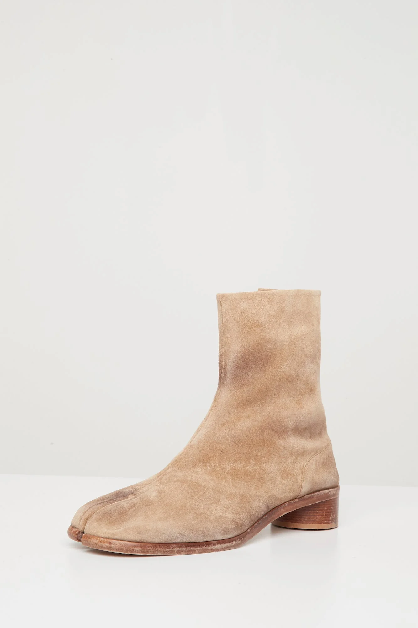 Maison Margiela Tabi Ankle Boots in Distressed Suede - Image 3