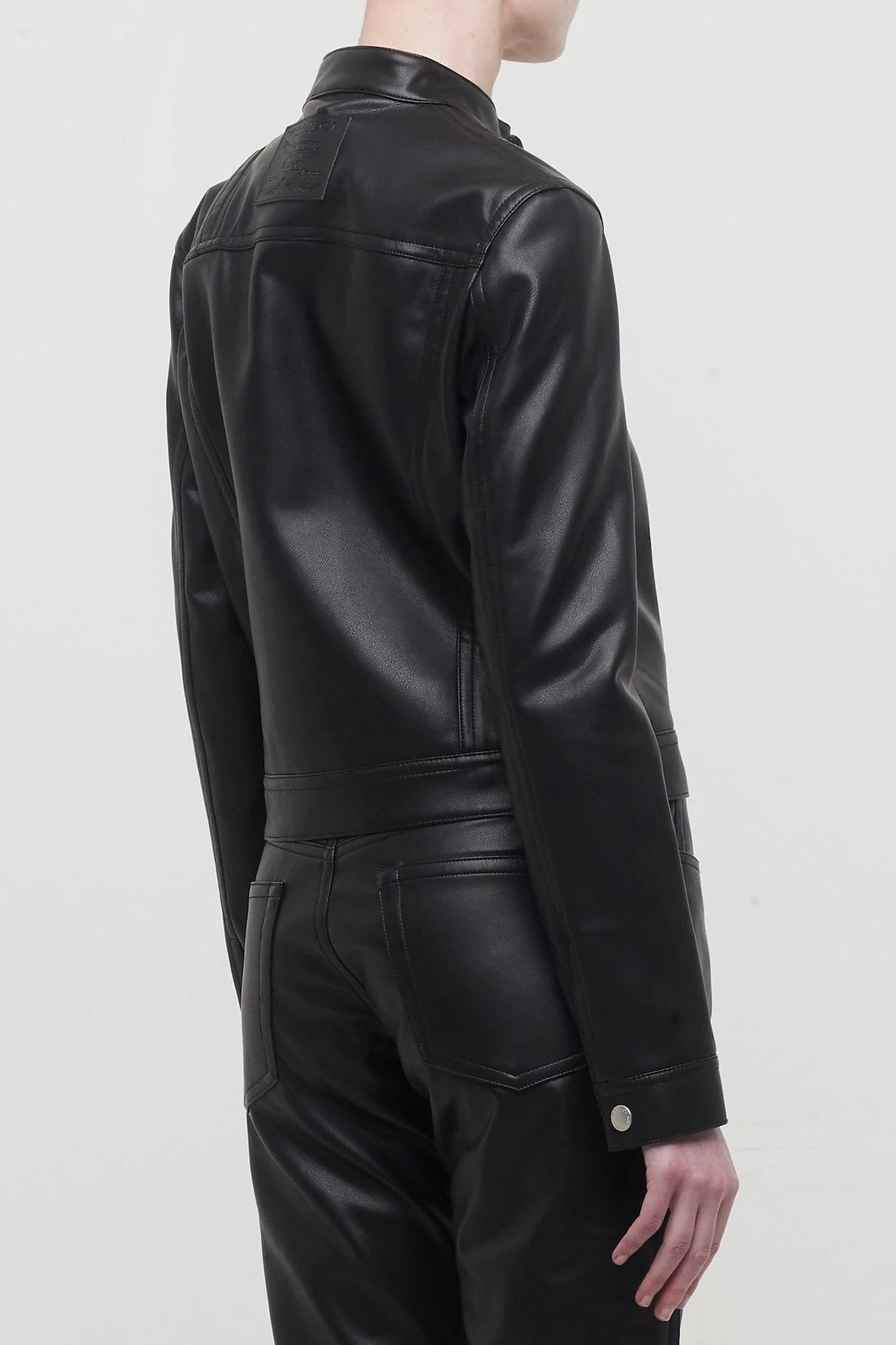 Y/Project Hook and Eye Leather Moto Jacket - Image 3