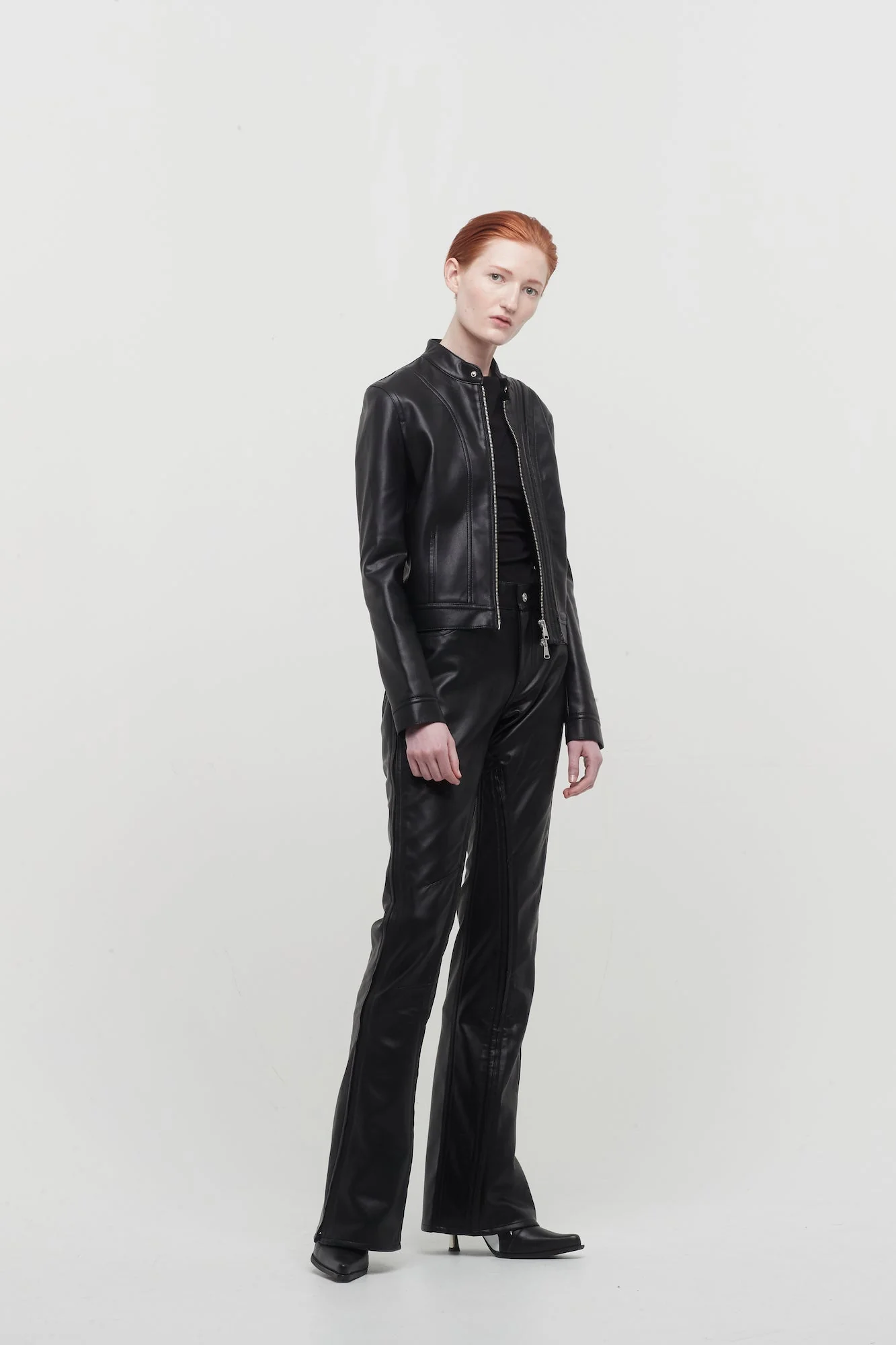 Y/Project Hook and Eye Leather Moto Jacket - Image 5