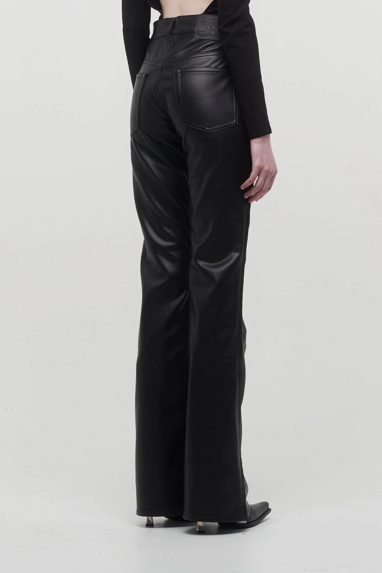 Y/Project Hook and Eye Slim Leather Pants - Image 3