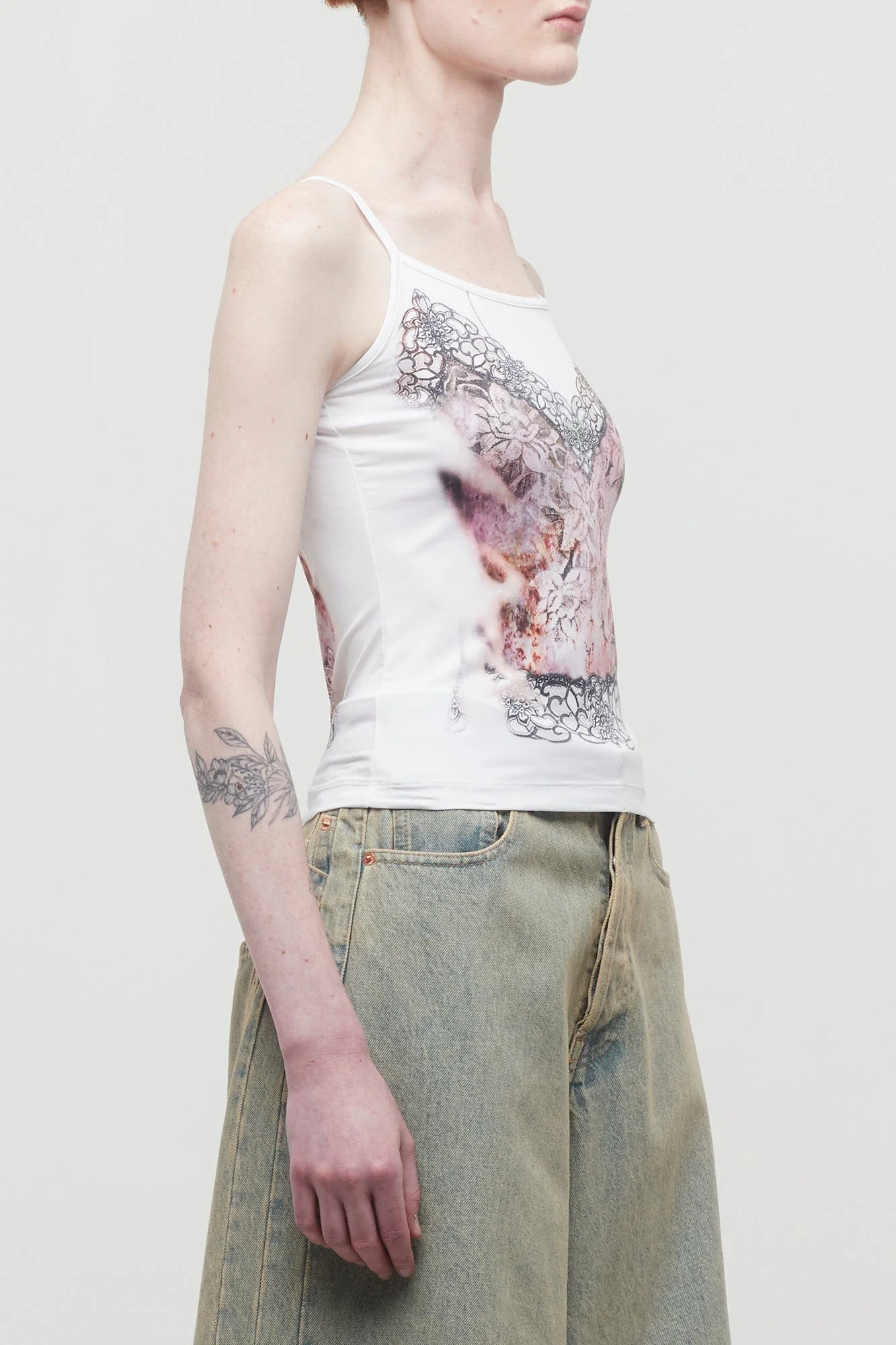 Y/Project Lace Print Tank Top - Image 2