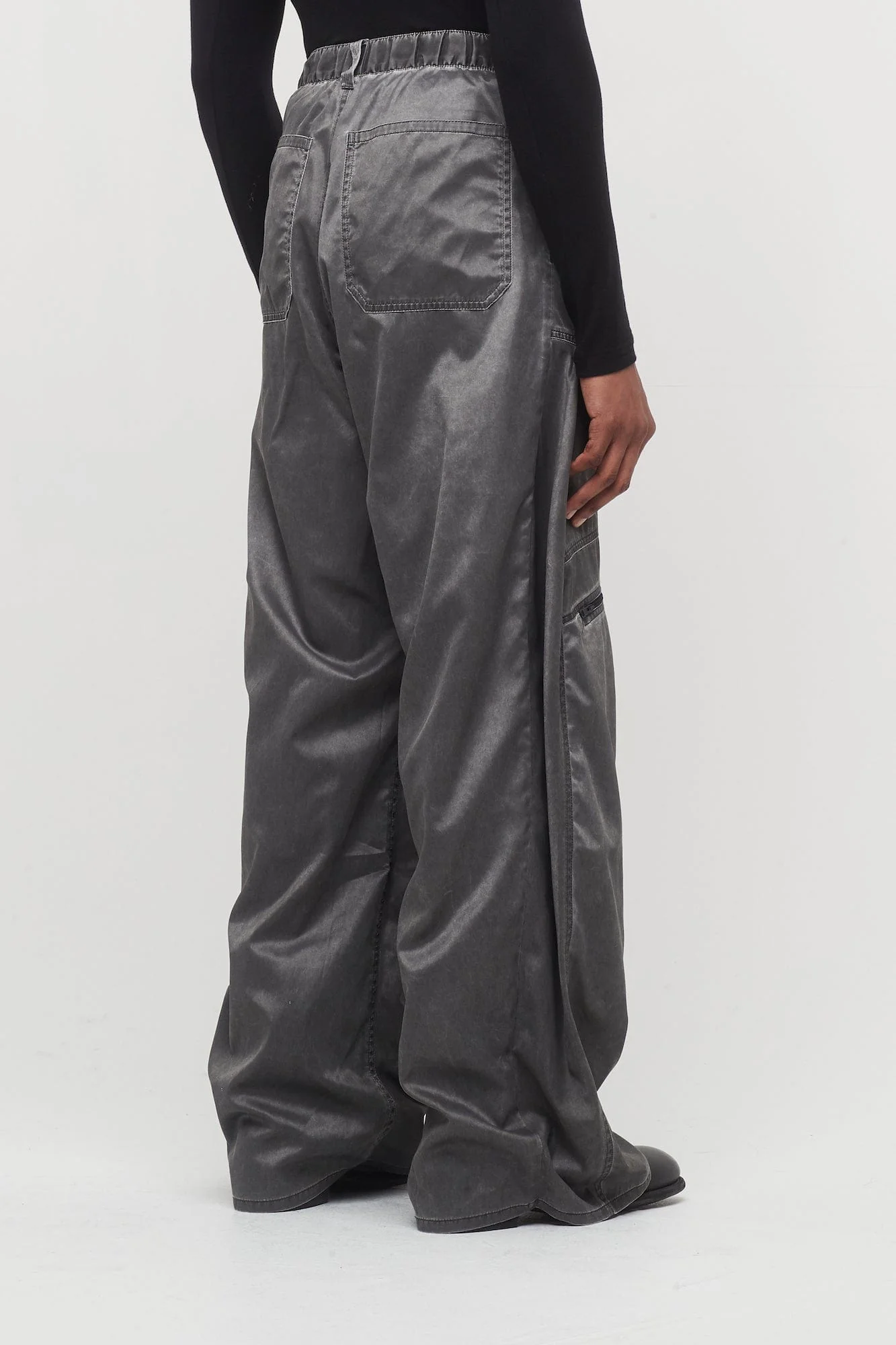 Y/Project Pop Up Pants in Washed Black - Image 3