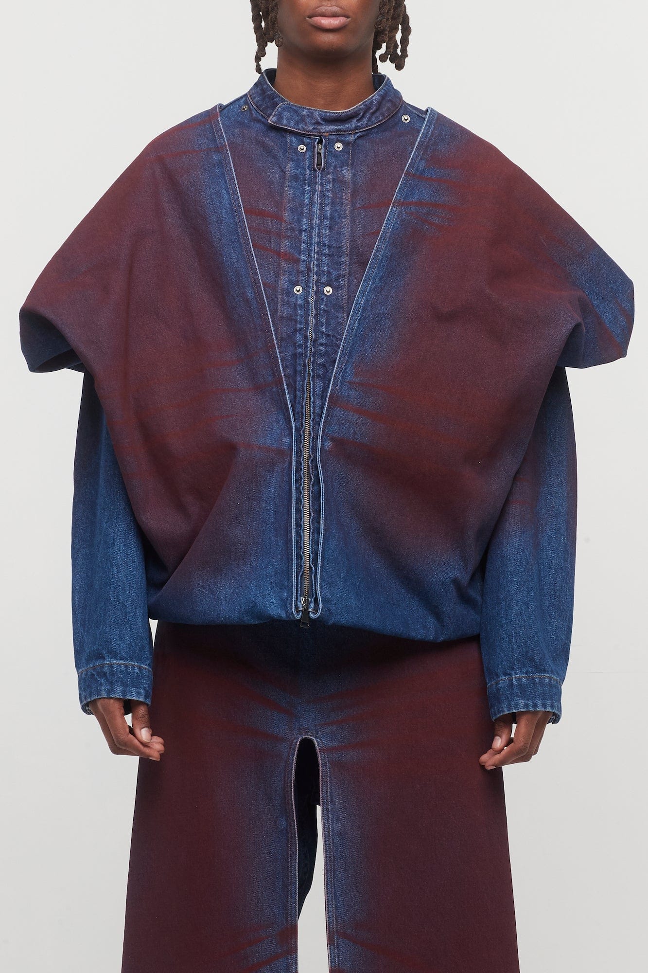 Y/Project Snap off Panel Hood Denim Jacket