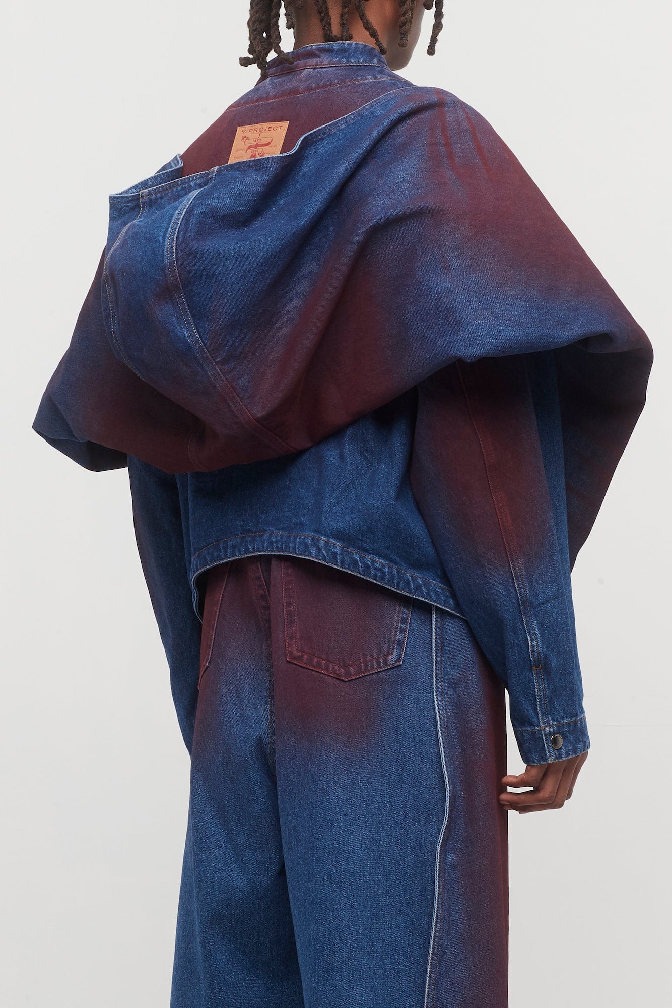 Y/Project Snap off Panel Hood Denim Jacket - Image 3