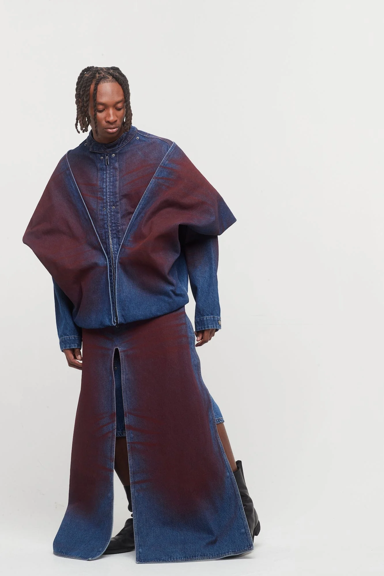 Y/Project Snap off Panel Hood Denim Jacket - Image 4