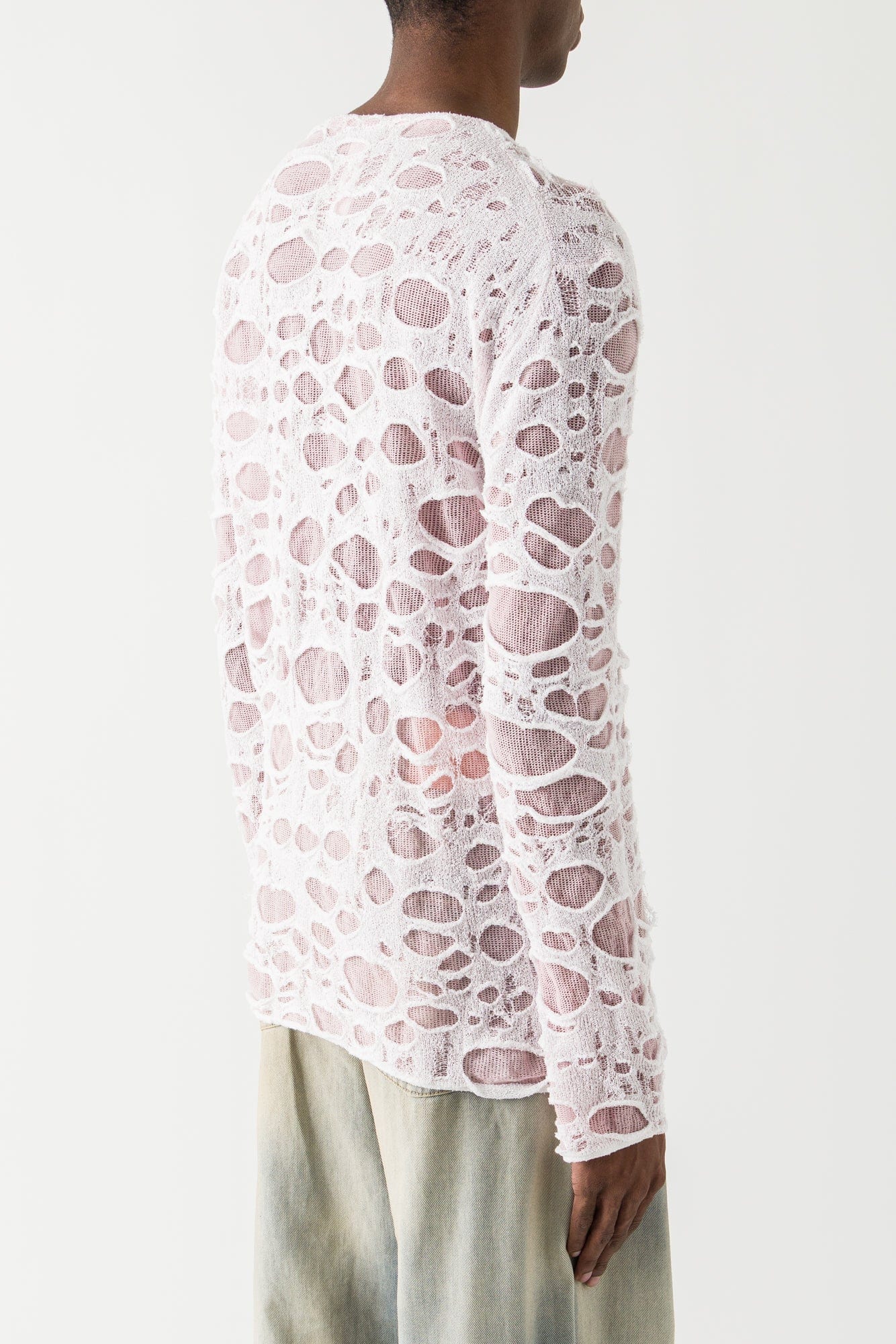 Acne Studios Distressed Knit Top in Light Pink - Image 3