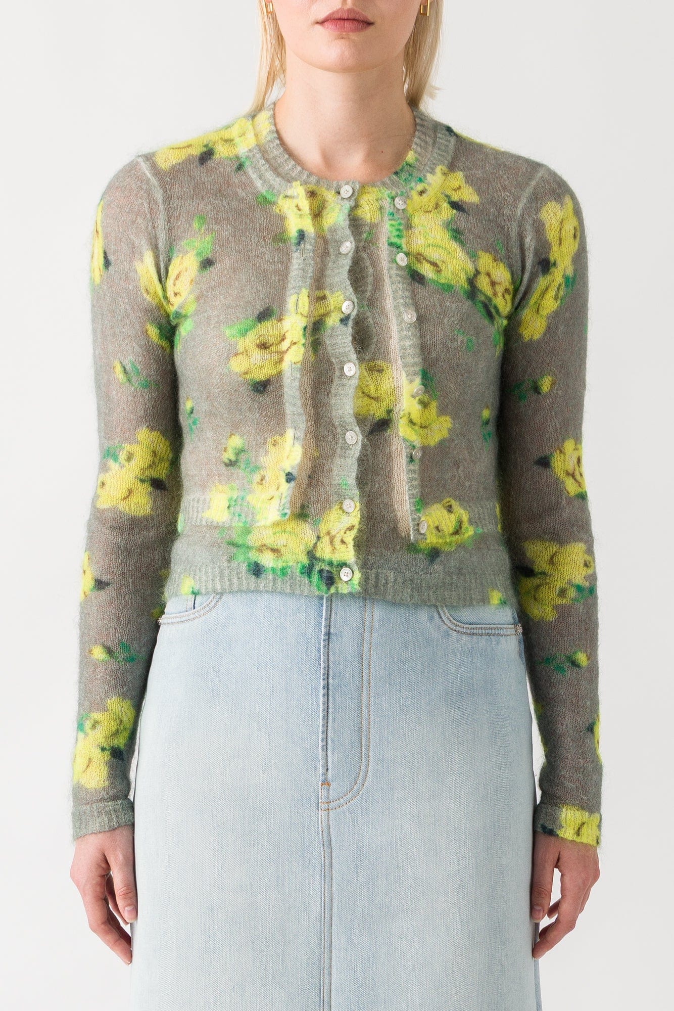 Acne Studios Floral Distressed Knit Sweater SS25