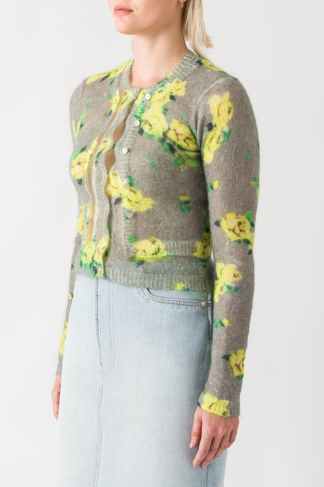 Acne Studios Floral Distressed Knit Sweater SS25 - Image 2